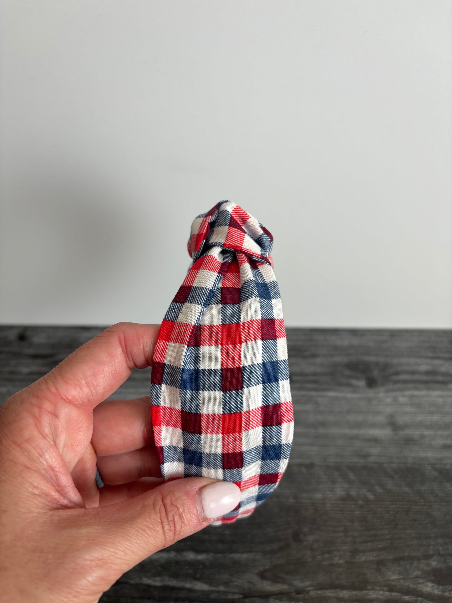 Red, White, and Blue Gingham - Knotted Headband