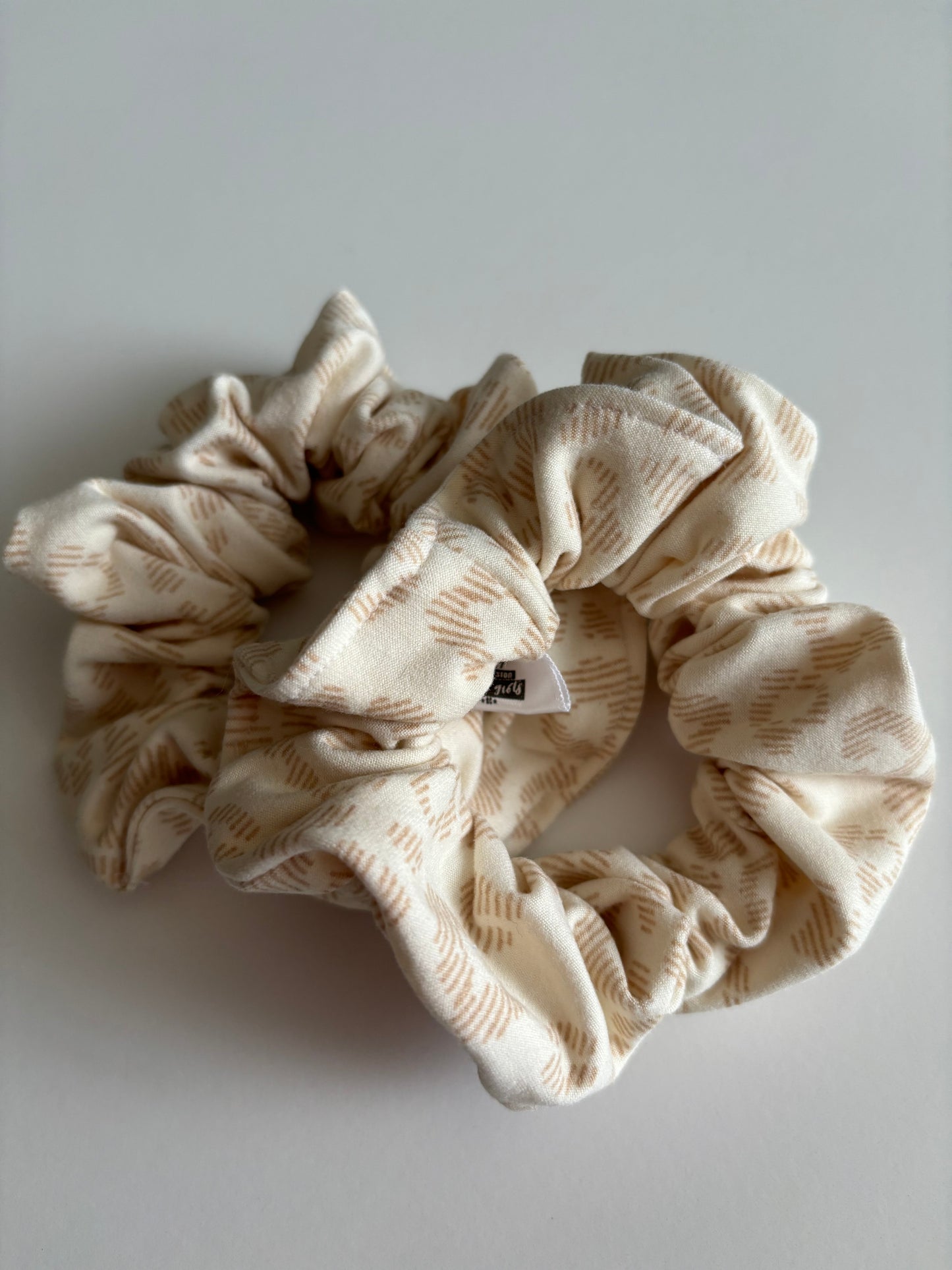 Monochromatic Tan Animal Print - Knit Scrunchie