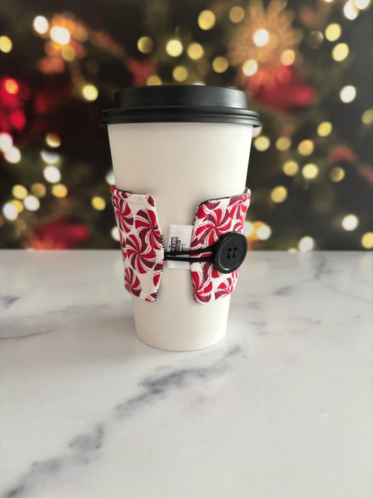 Peppermint Party - Reusable Coffee Sleeve