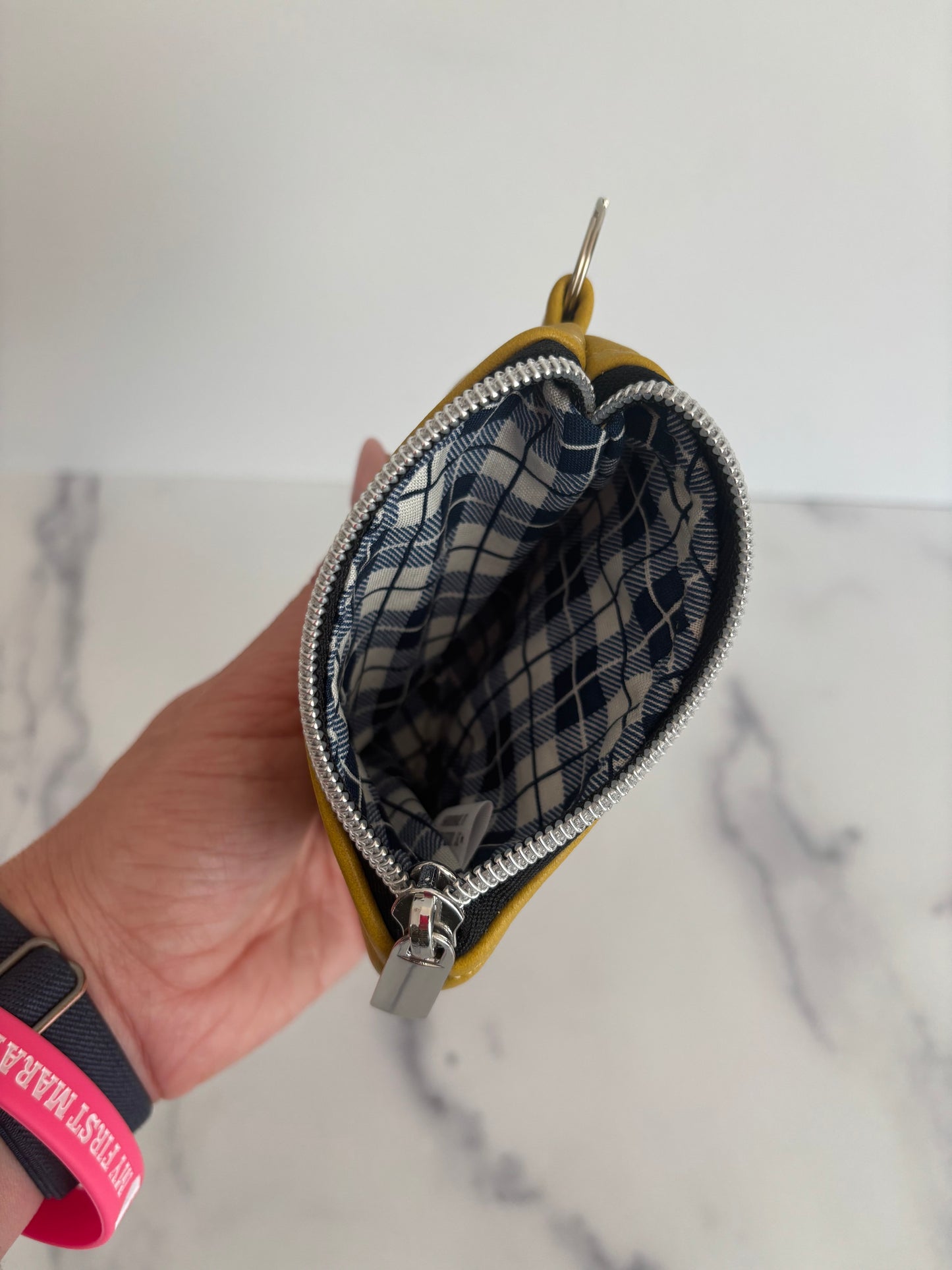 Mustard Yellow Faux Leather - Zippered Pouch (Mini Sized)