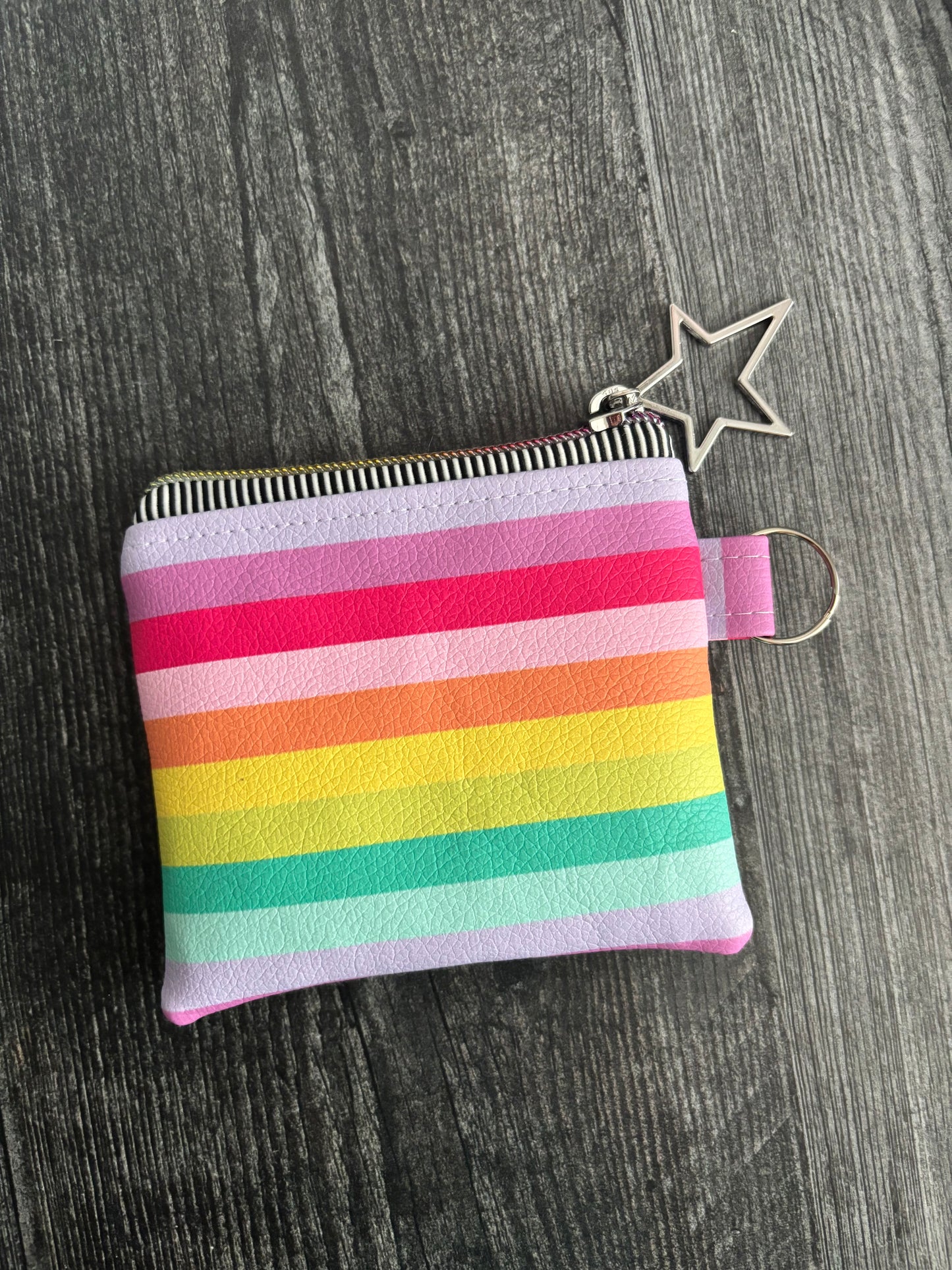 Rainbow Rush Faux Leather - Zippered Pouch (Mini Sized)