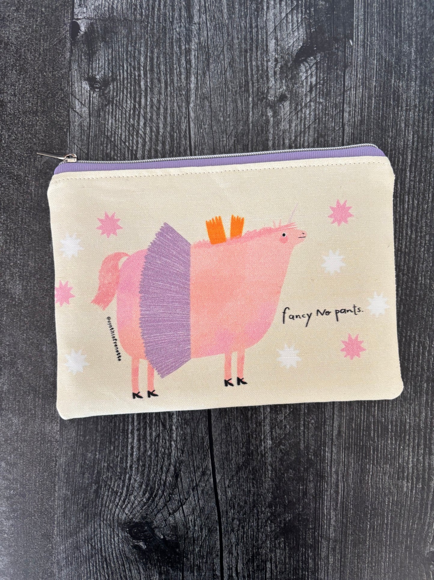 Fancy No Pants - Sweary Zippered Pouch (Medium Sized)