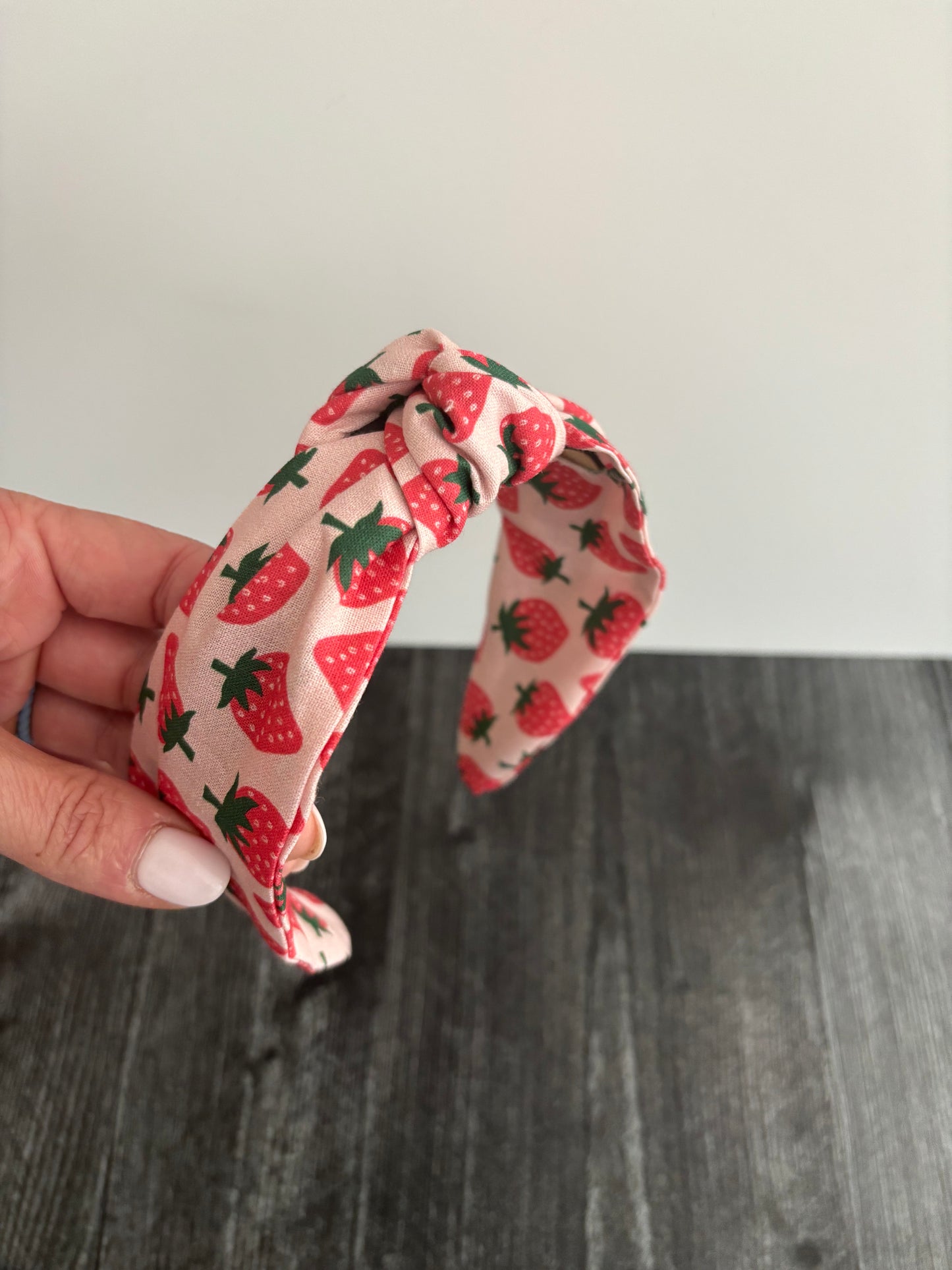 Strawberries on Pink - Knotted Headband