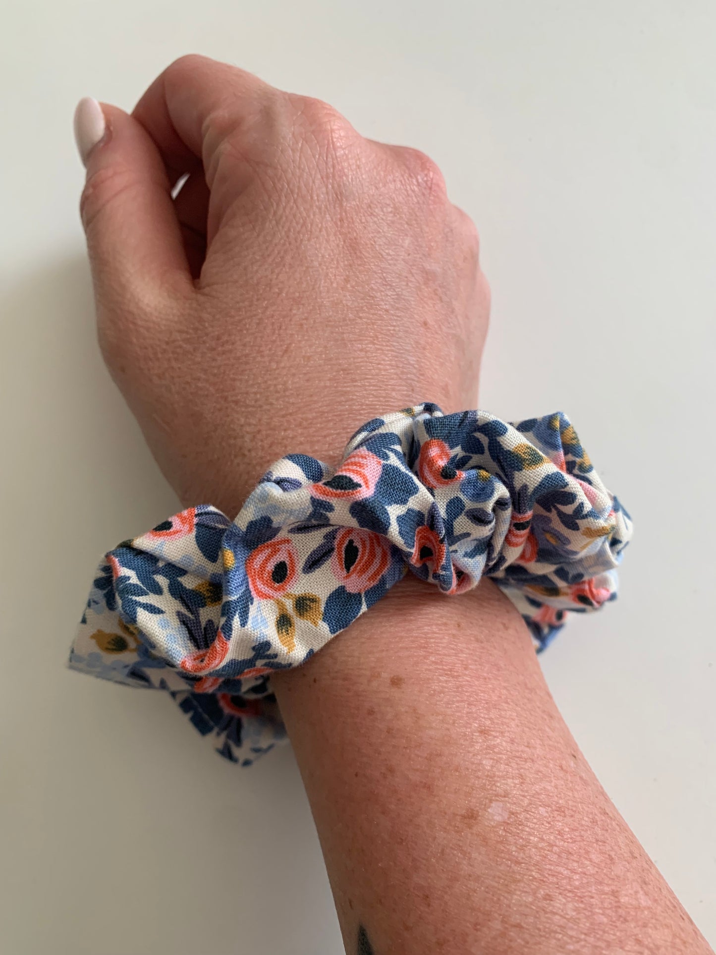 Rosa Periwinkle - Cotton Scrunchie