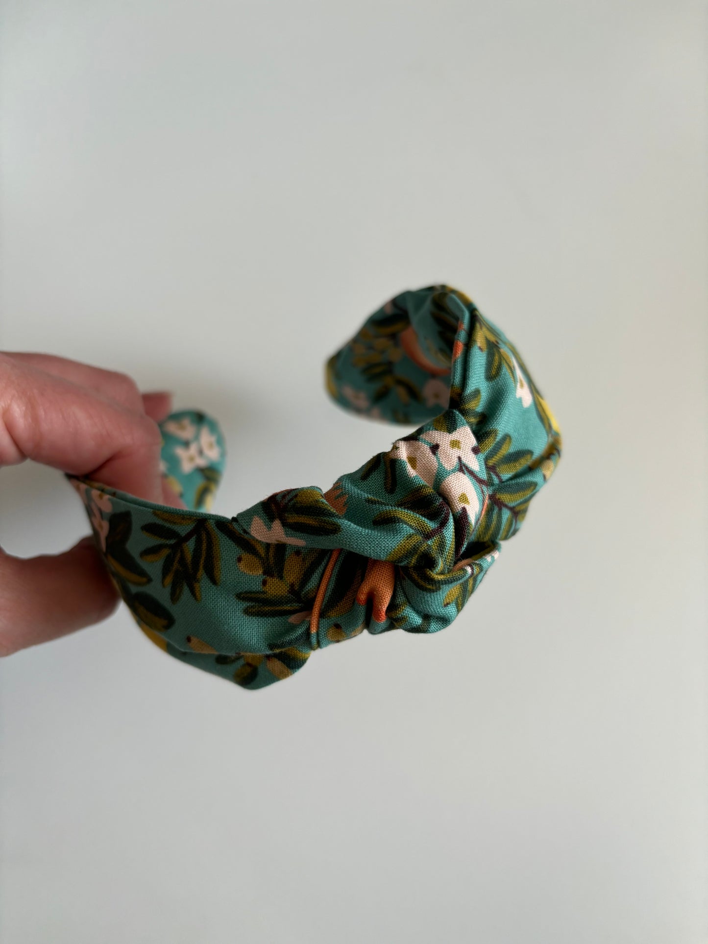 Citrus Floral Teal - Knotted Headband
