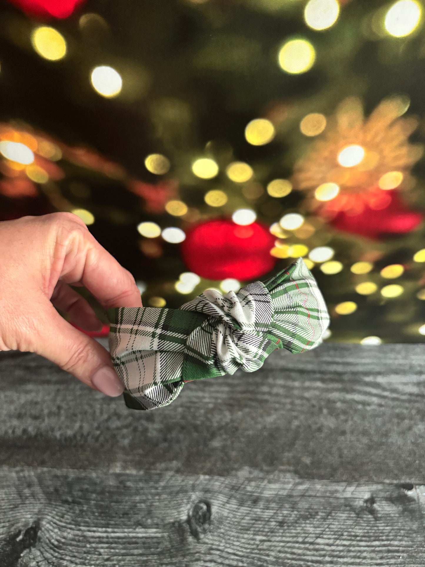 Green Plaid - Knotted Headband