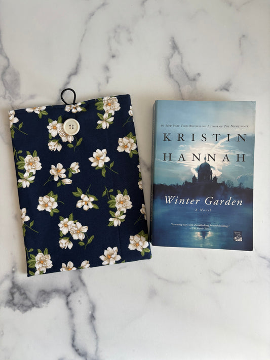 Magnolias on Navy - Book Sleeve