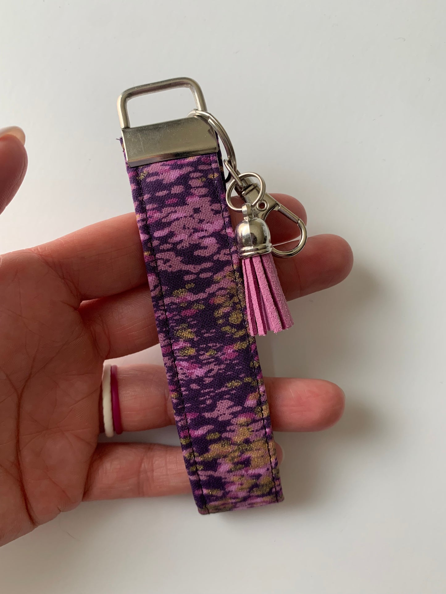 Sparkly Purple and Gold - Keychain