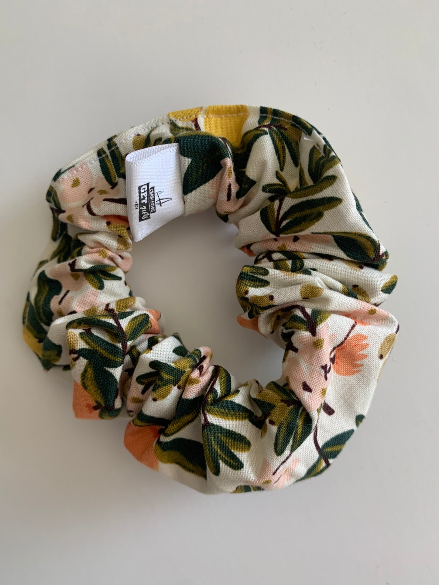 Citrus Floral Cream - Cotton Scrunchie