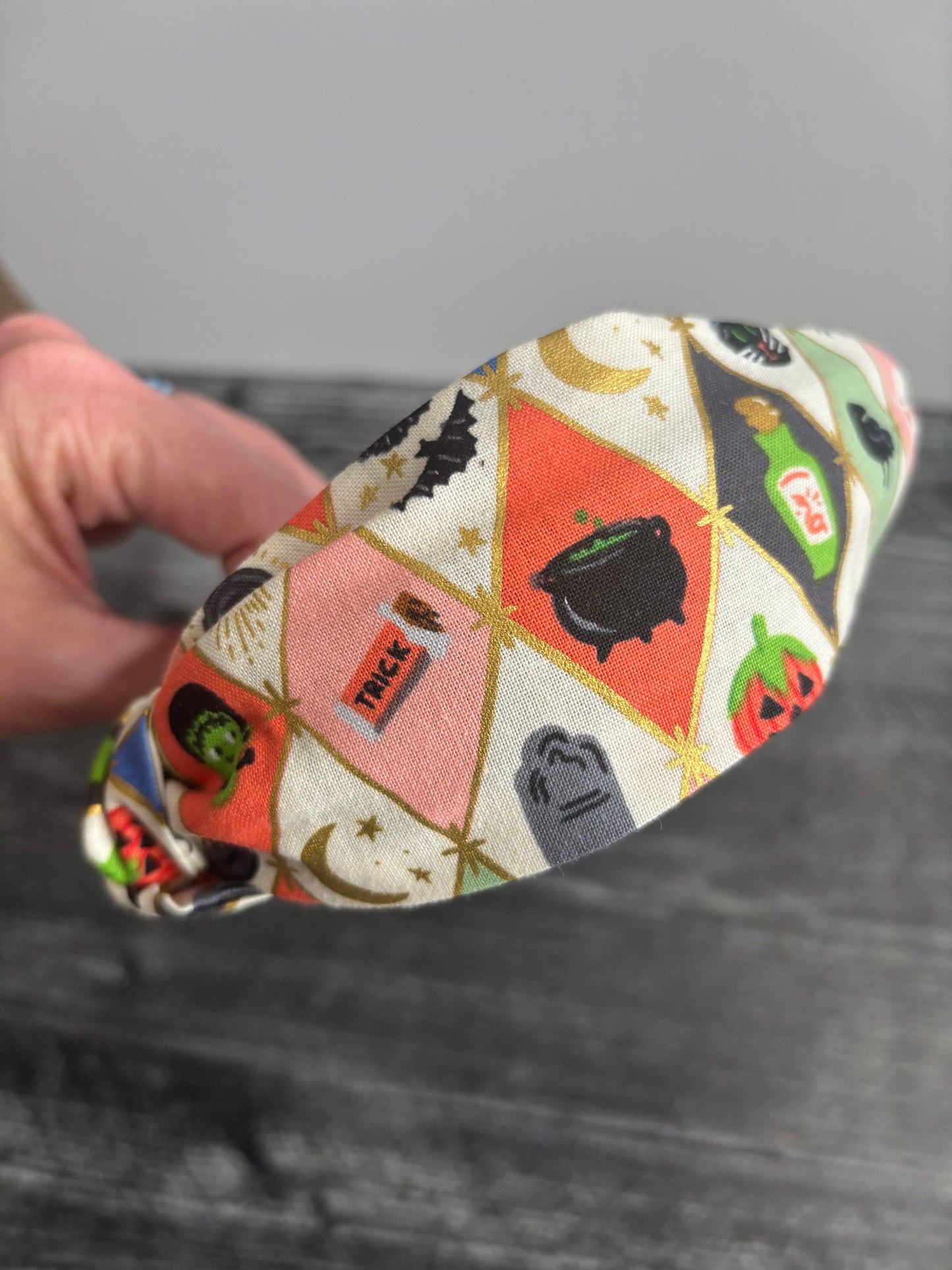 Halloween Argyle - Knotted Headband