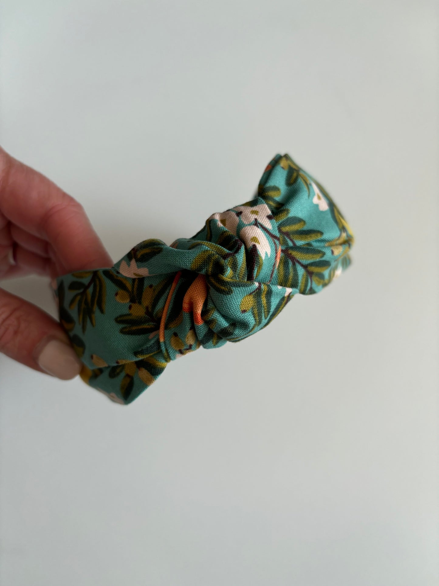 Citrus Floral Teal - Knotted Headband