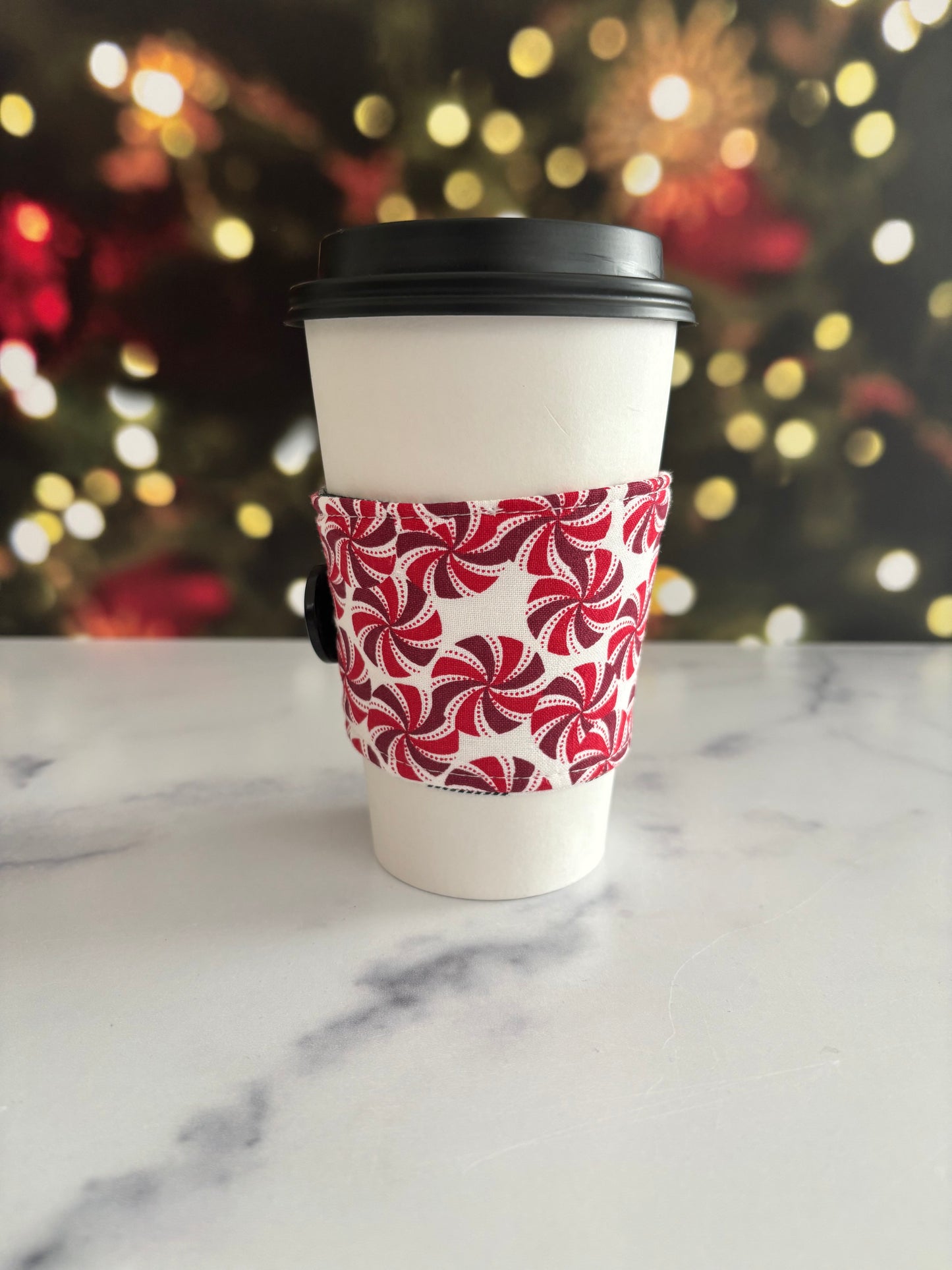 Peppermint Party - Reusable Coffee Sleeve