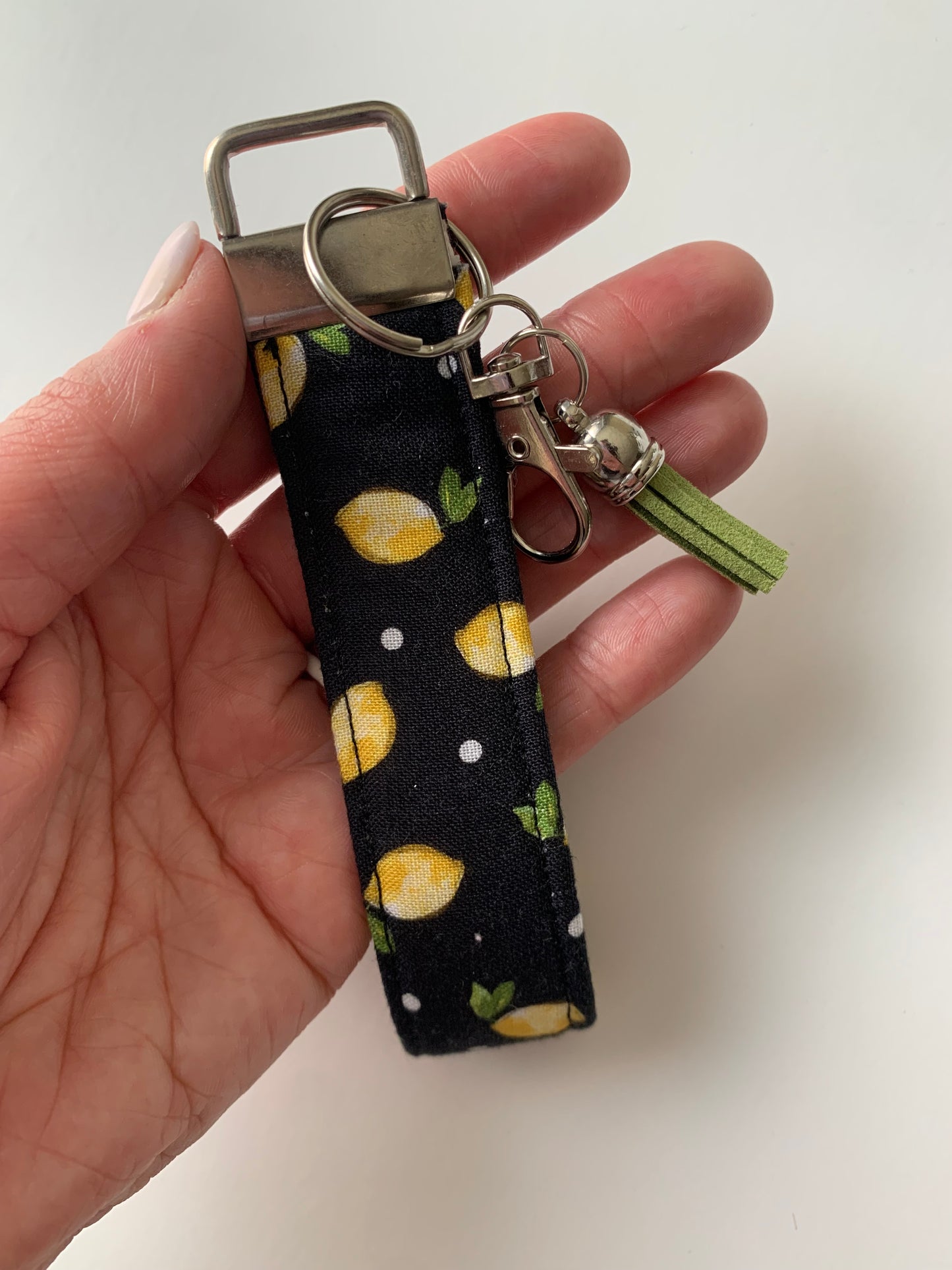 Lemons on Black  - Keychain