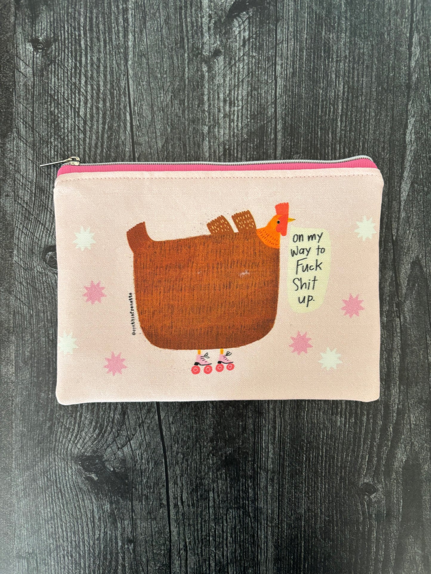 On My Way to Fuck Shit Up - Sweary Zippered Pouch (Medium Sized)