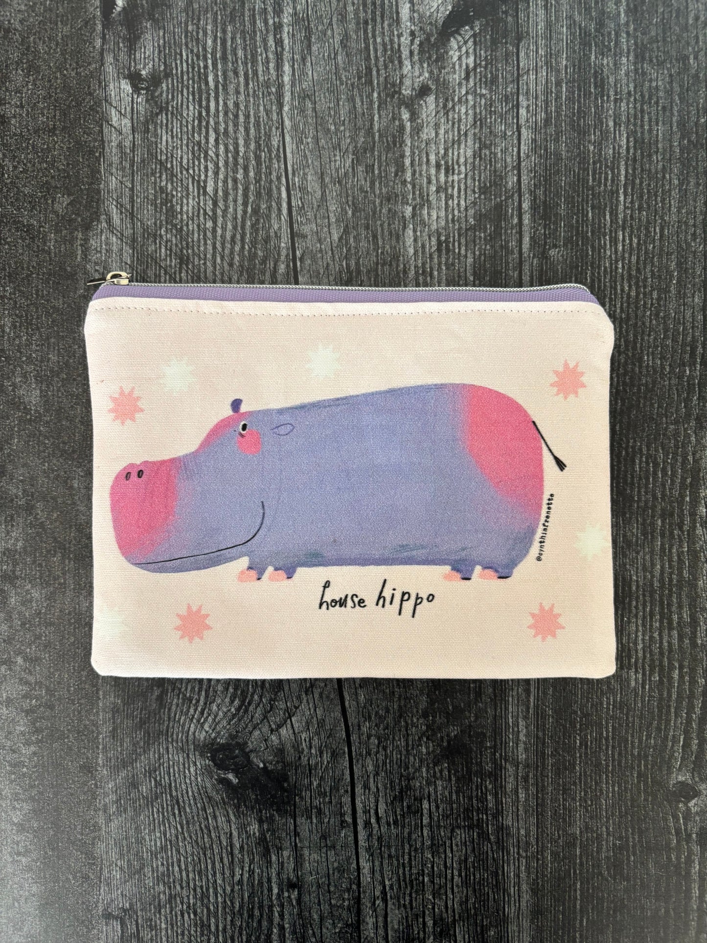House Hippo - Sweary Zippered Pouch (Medium Sized)