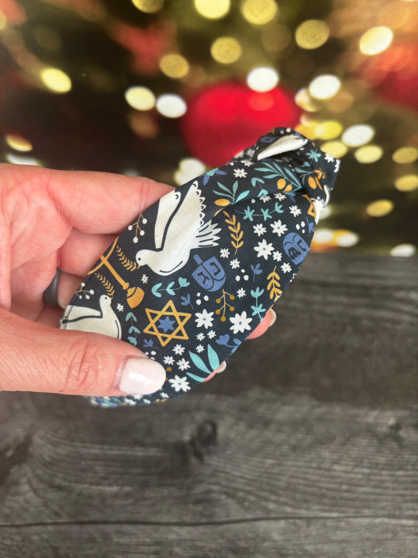 Happy Hanukkah Menorahs - Knotted Headband