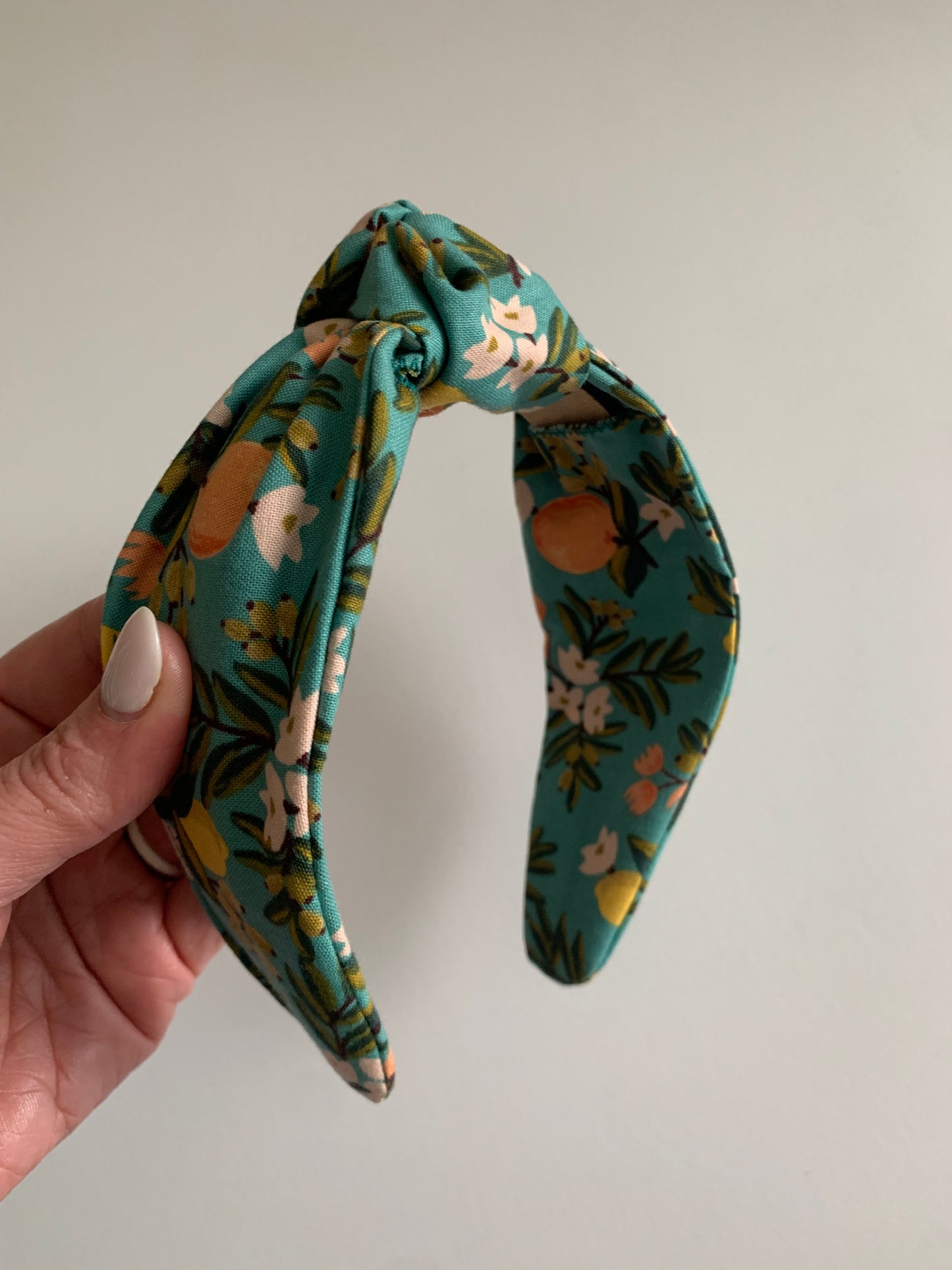 Citrus Floral Teal - Knotted Headband