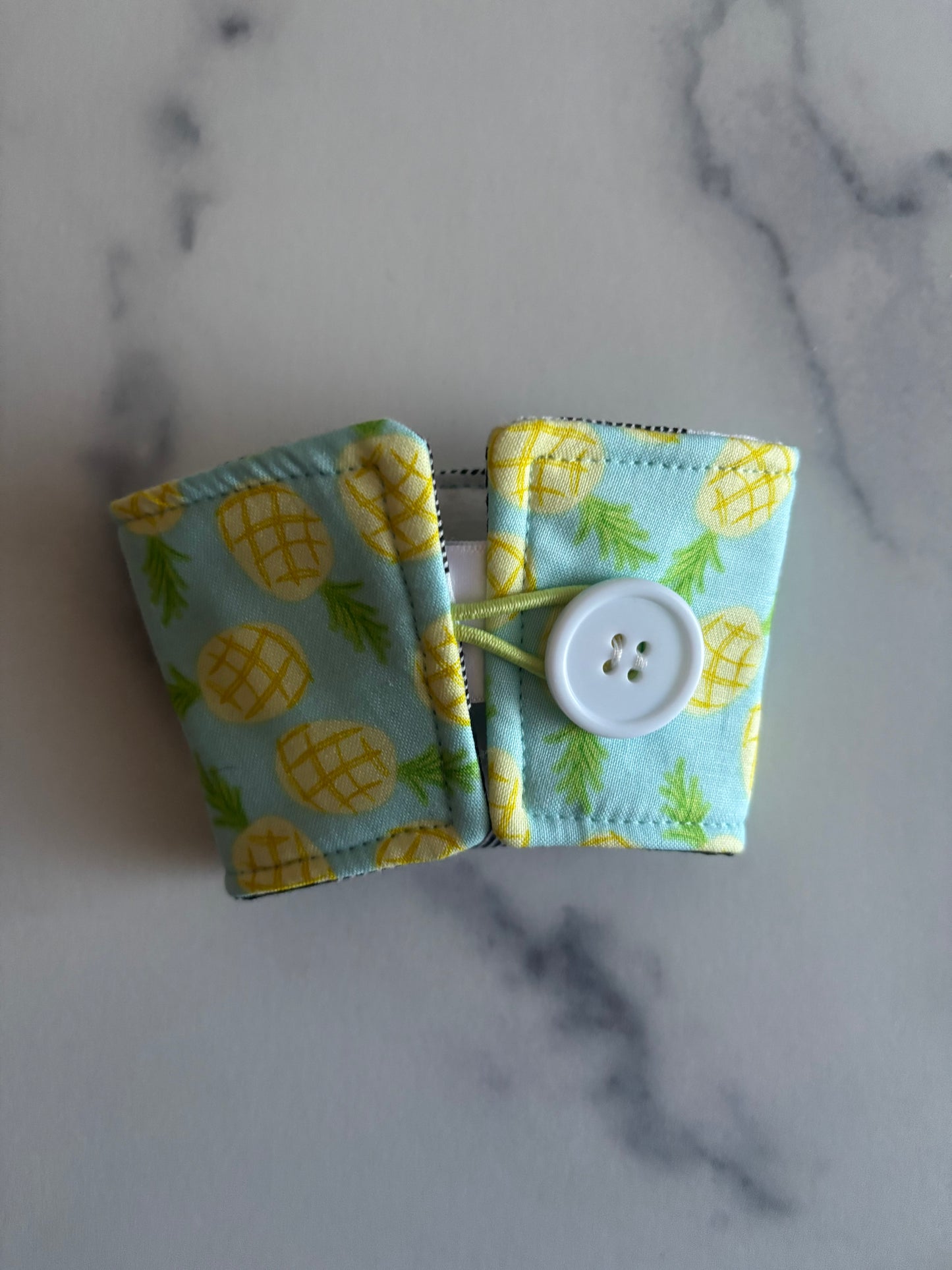 Pineapples on Baby Blue - Reusable Coffee Sleeve
