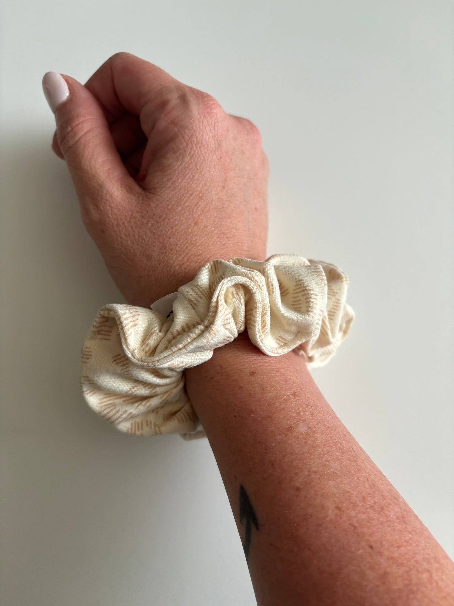 Monochromatic Tan Animal Print - Knit Scrunchie