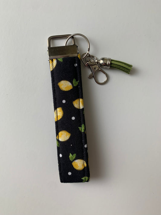 Lemons on Black  - Keychain