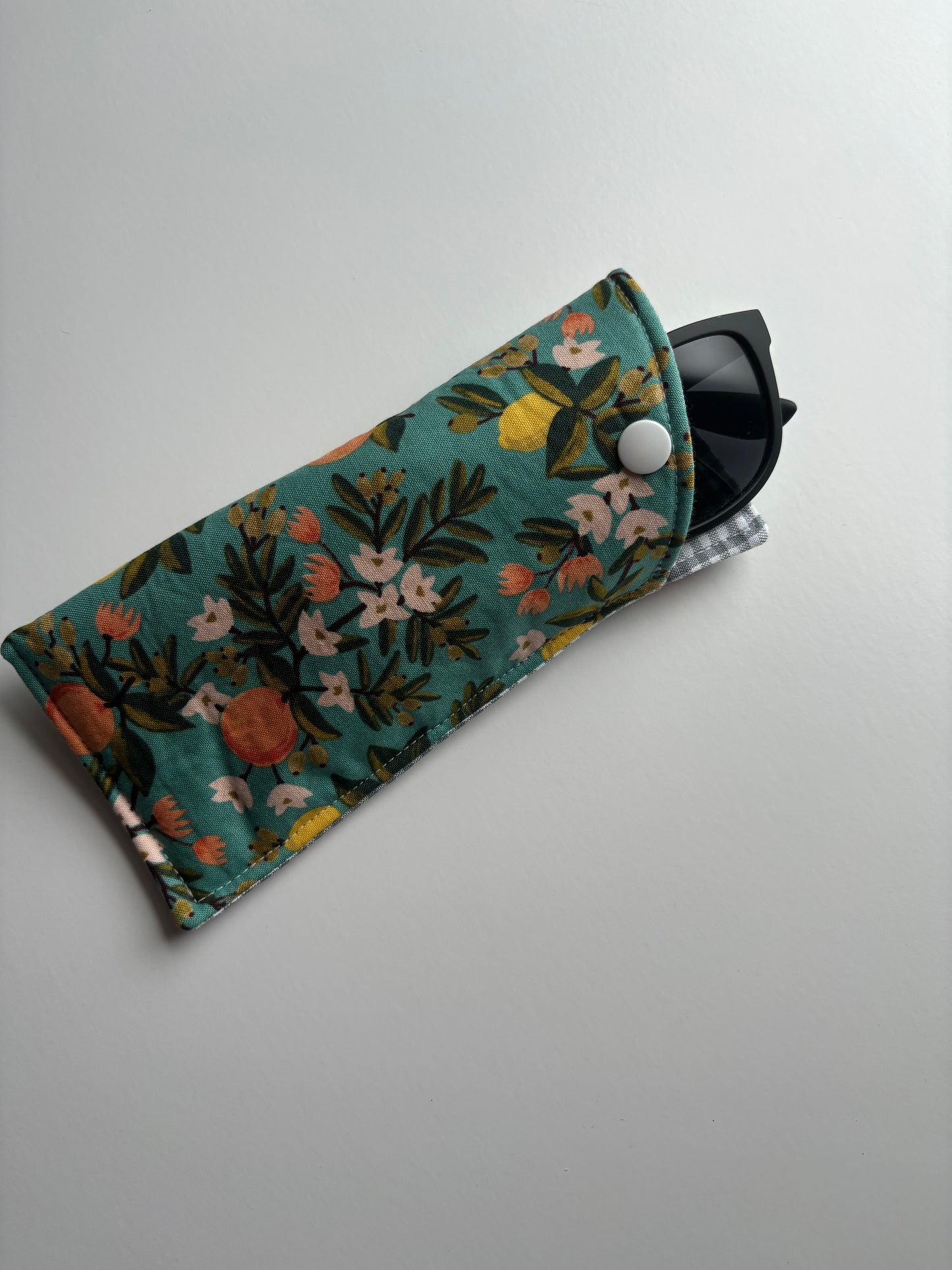 Citrus Floral Teal - Glasses Case