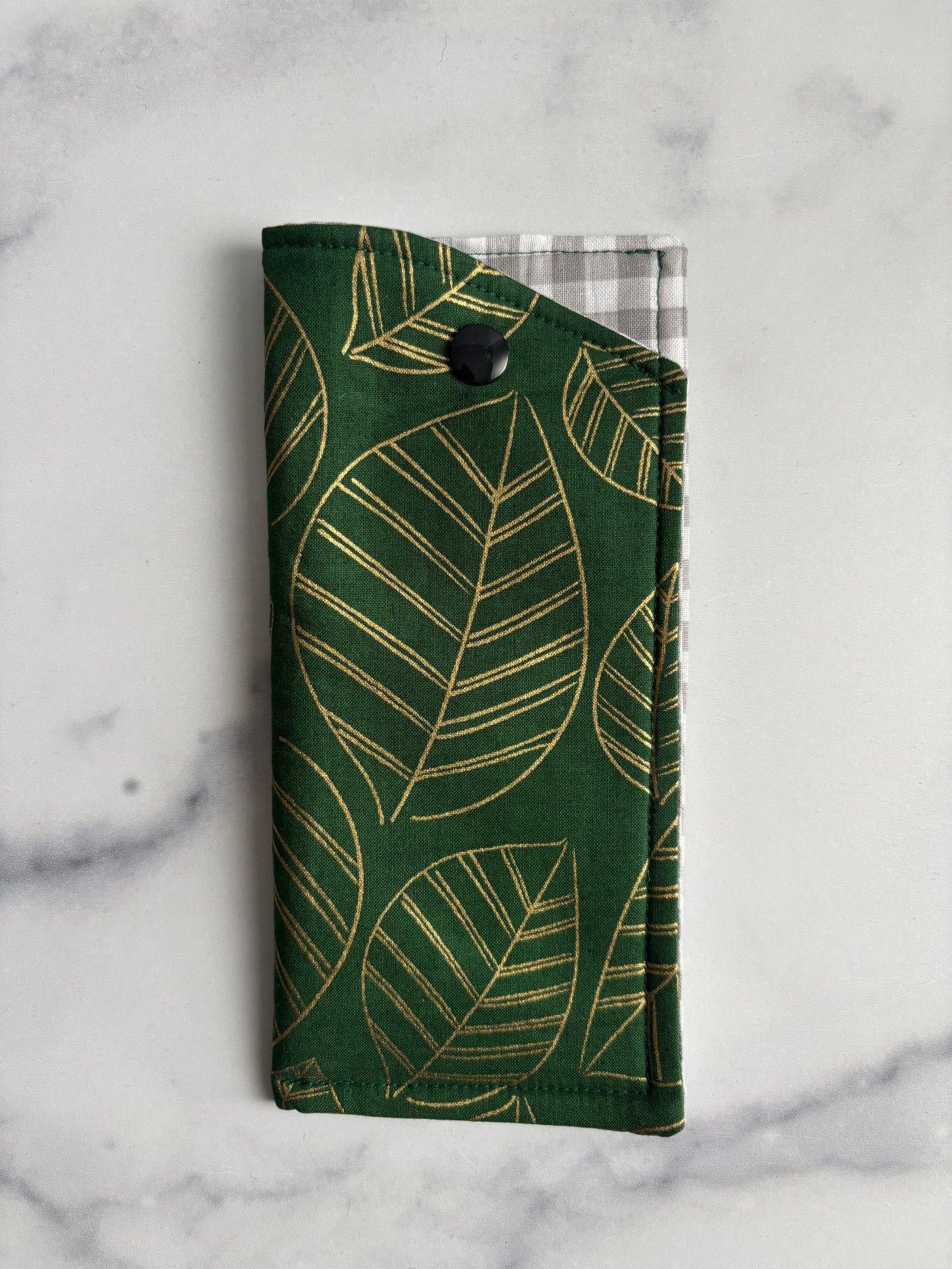 Sparkly Green Leaves - Glasses Case