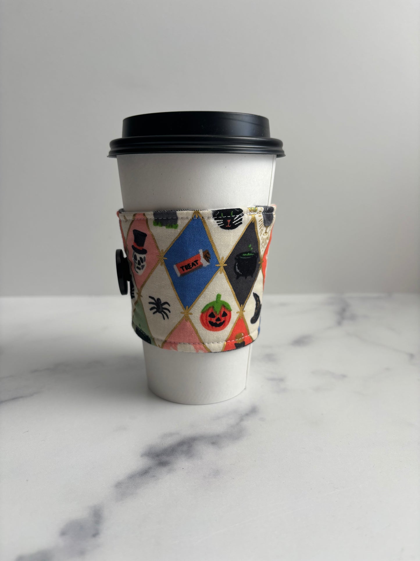 Halloween Argyle - Reusable Coffee Sleeve