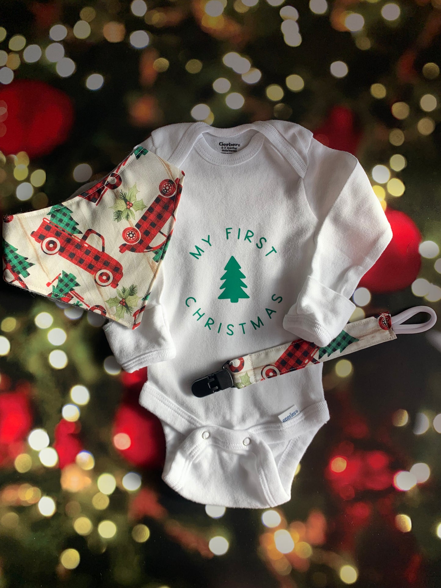 Gift Set - My First Christmas (Long sleeve onesie)