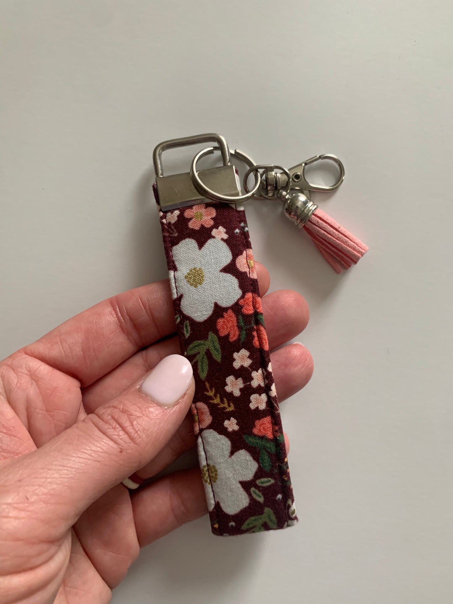 Wild Rose in Burgundy - Keychain