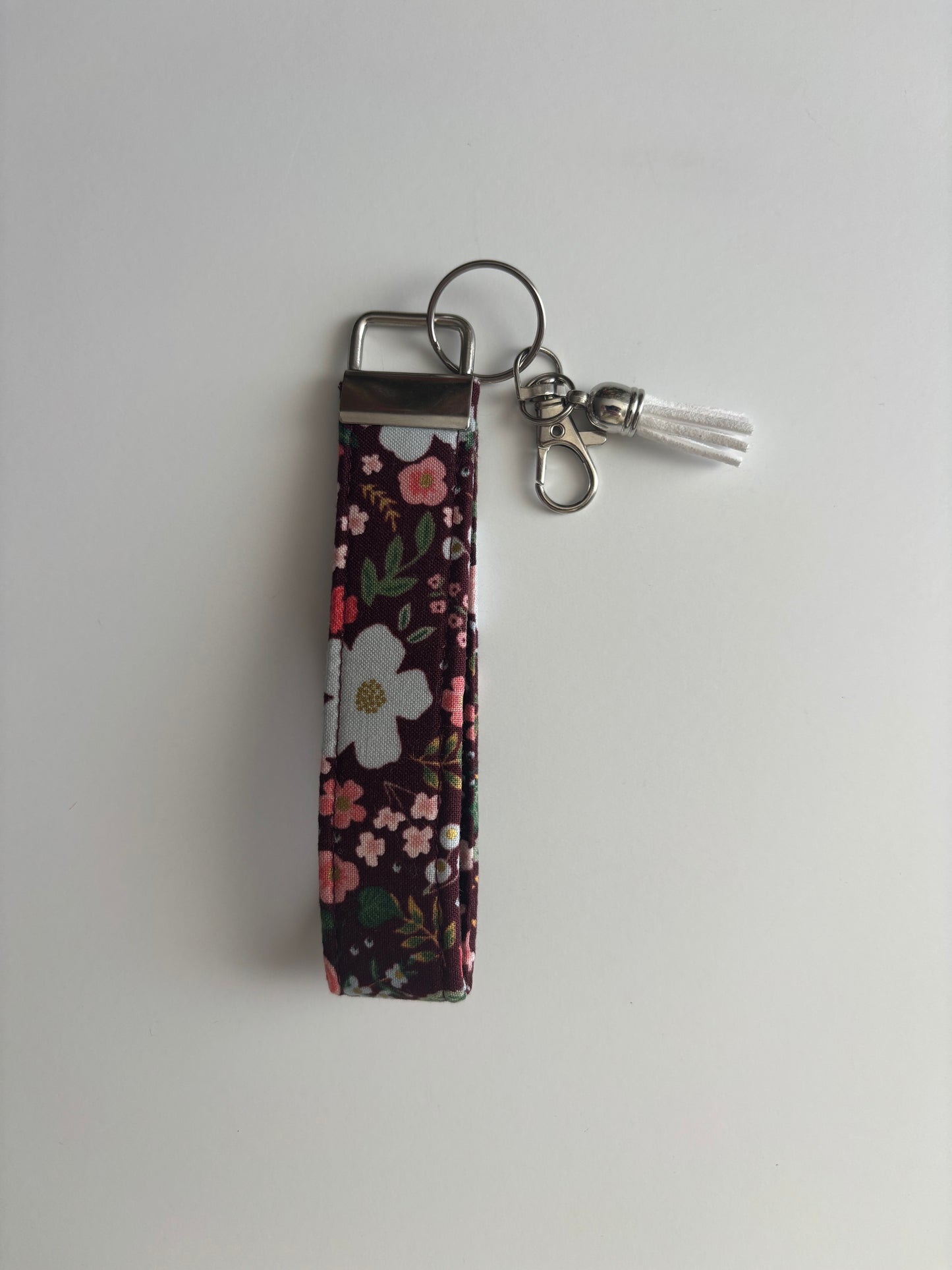 Wild Rose in Burgundy - Keychain