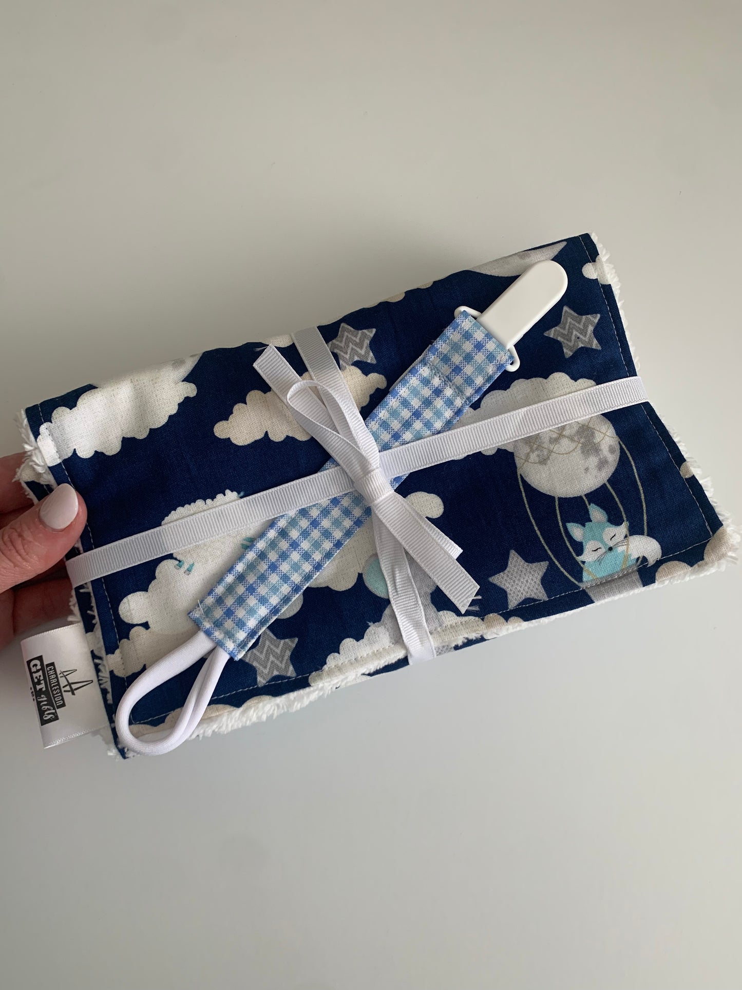 All Our Stars - Blue Plaid - Paci Clip