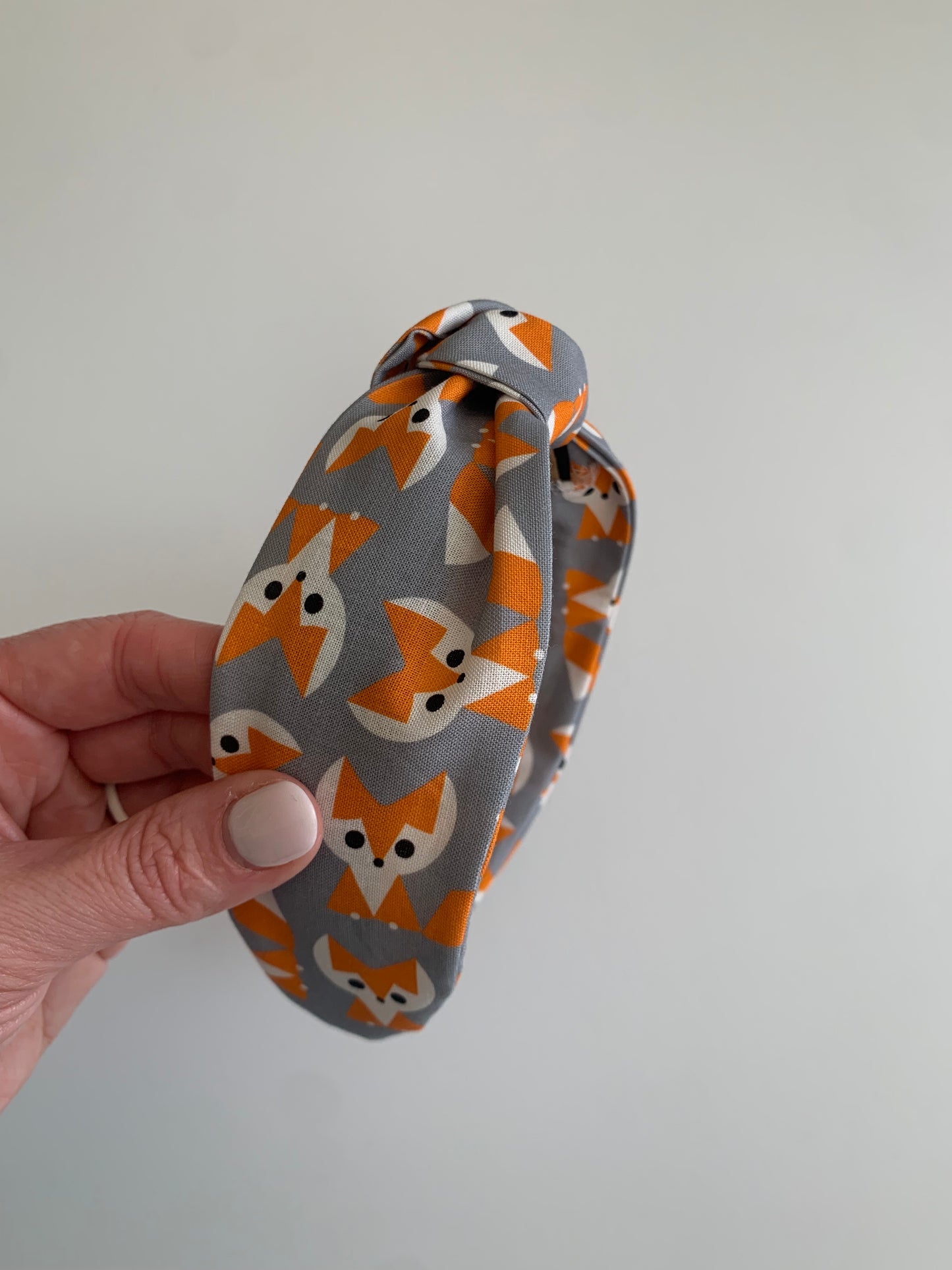 Foxes on Grey - Knotted Headband