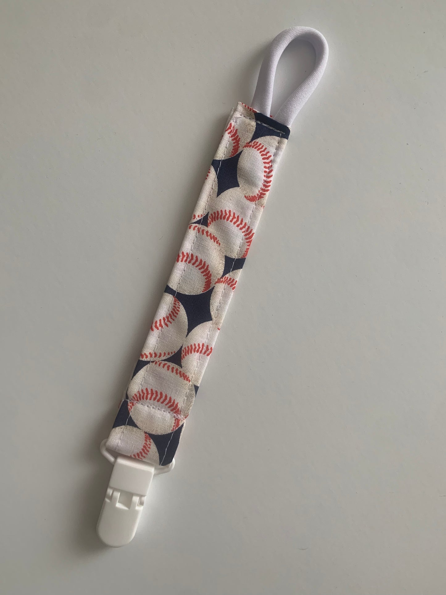 Baseballs on Navy - Paci Clip