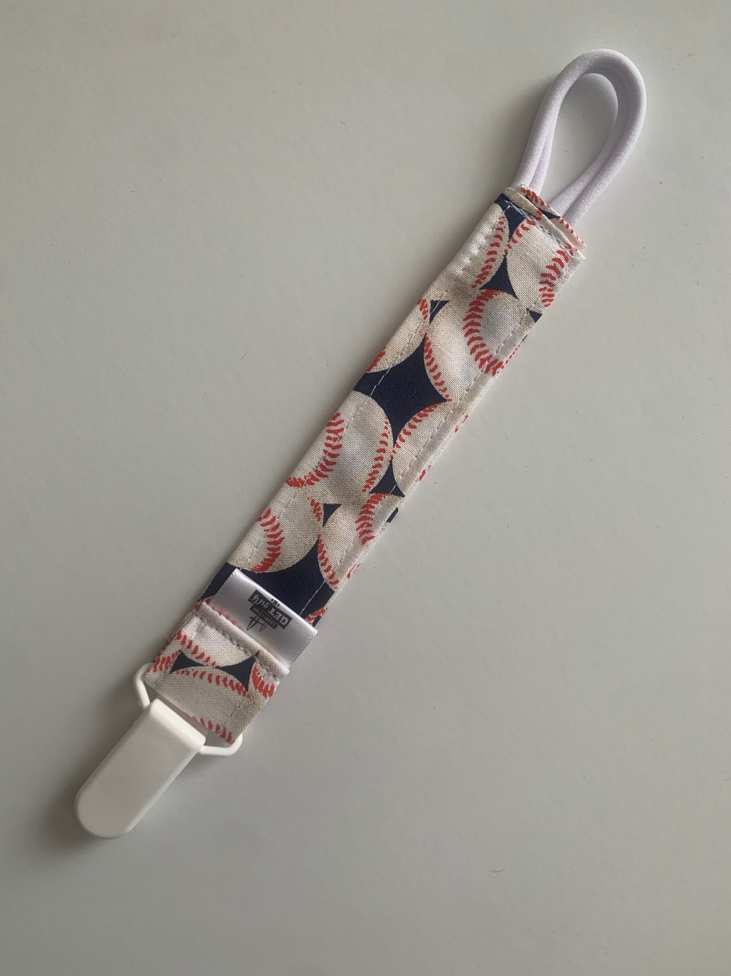 Baseballs on Navy - Paci Clip