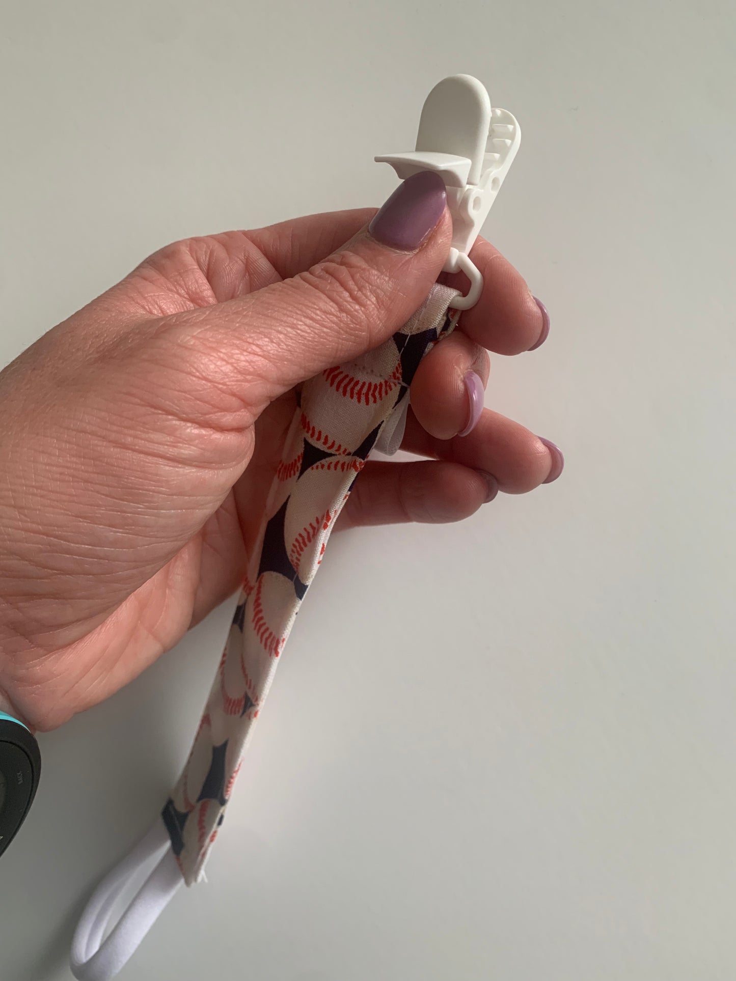 Baseballs on Navy - Paci Clip