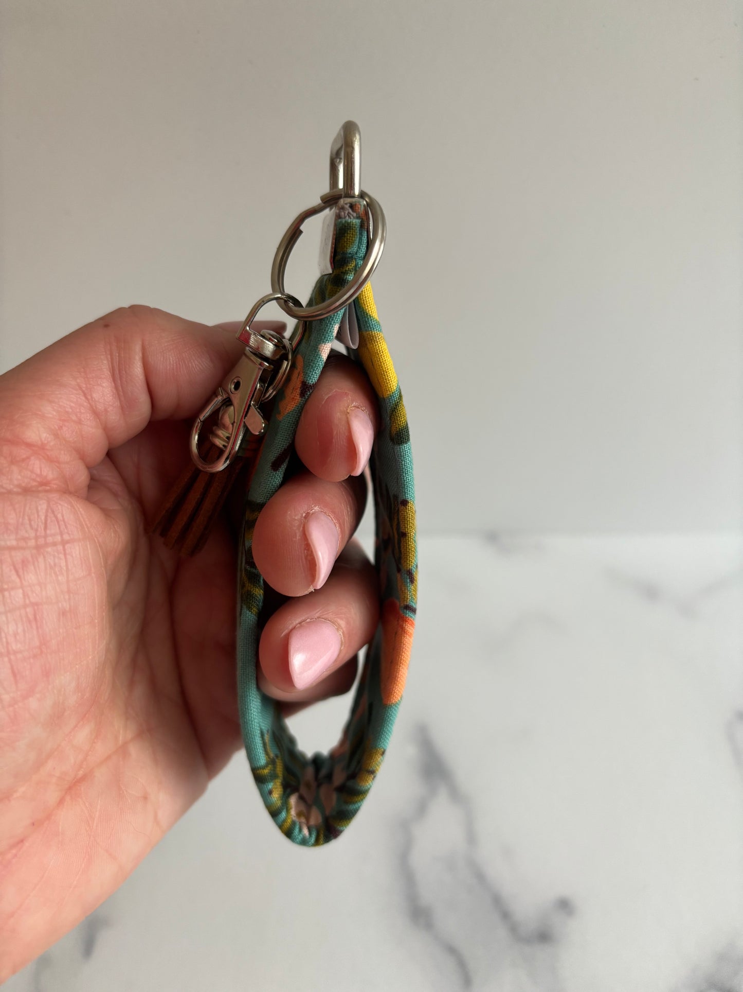 Citrus Floral Teal - Keychain