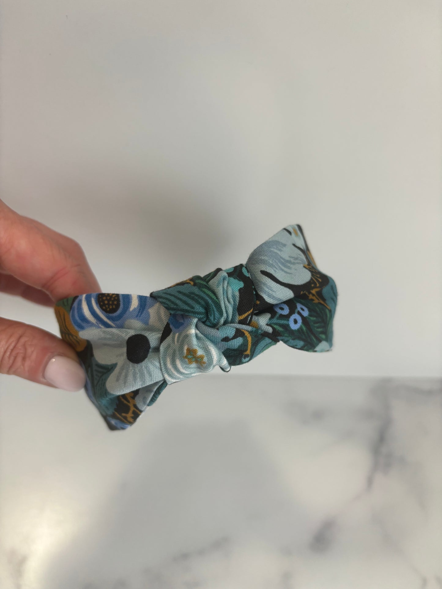 Garden Party Blue - Knotted Headband