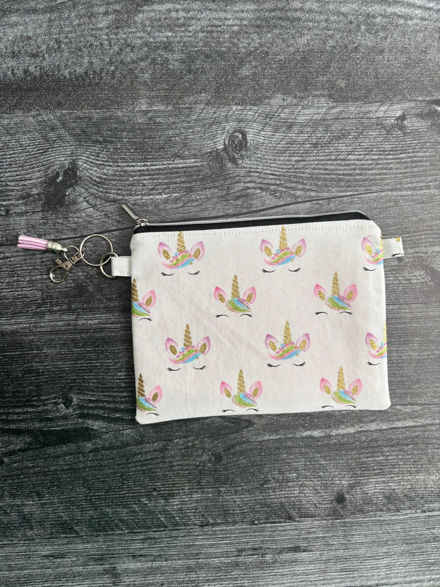 Sparkly Unicorns - Zippered Pouch (Medium Sized)