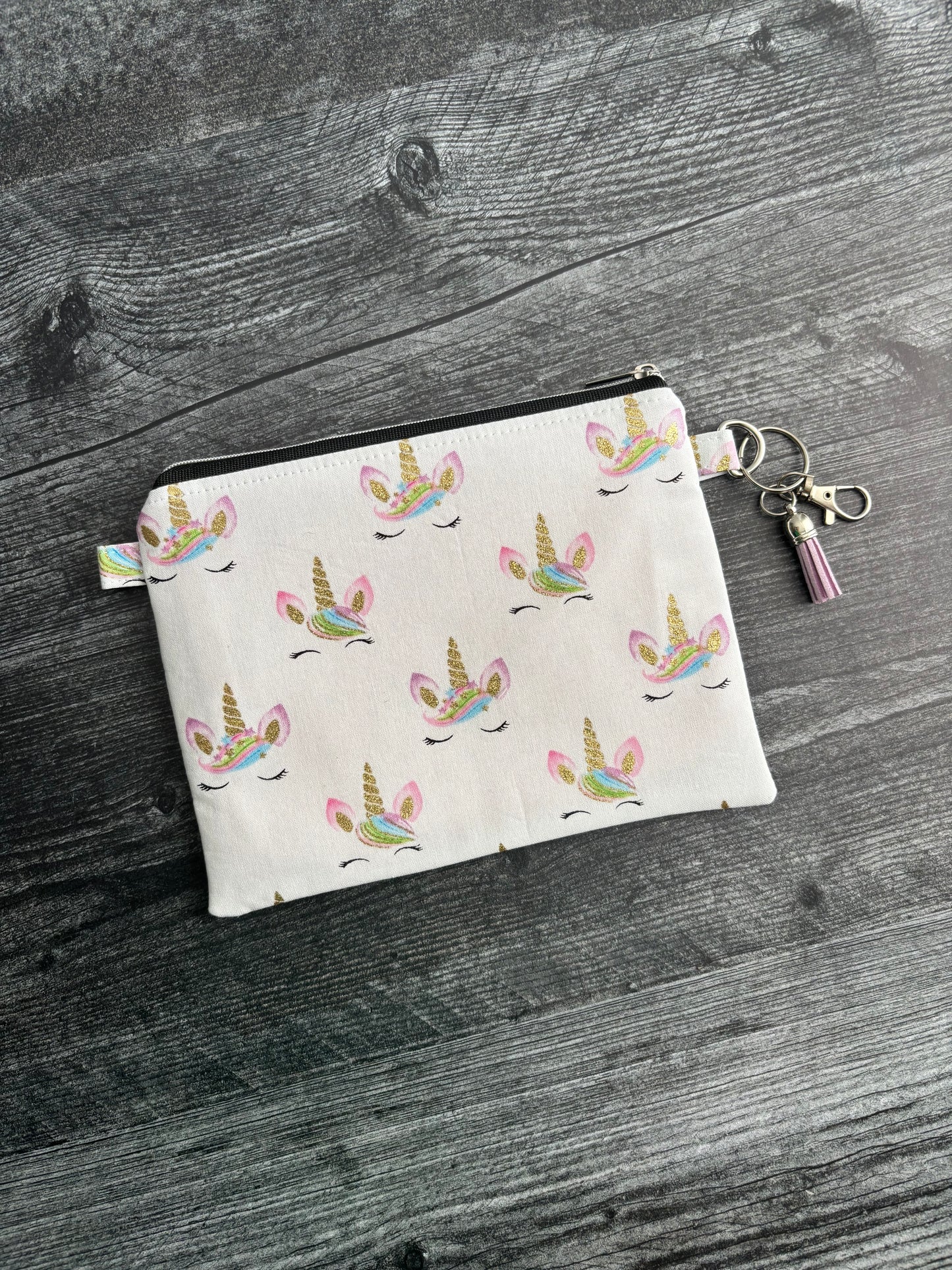 Sparkly Unicorns - Zippered Pouch (Medium Sized)
