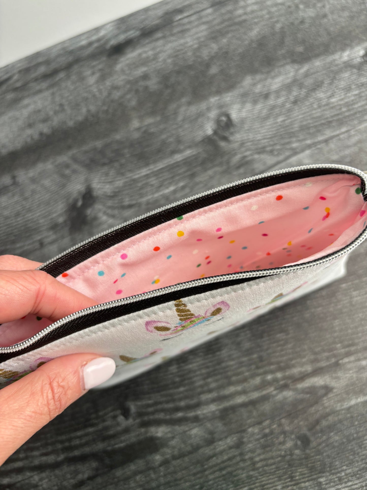 Sparkly Unicorns - Zippered Pouch (Medium Sized)