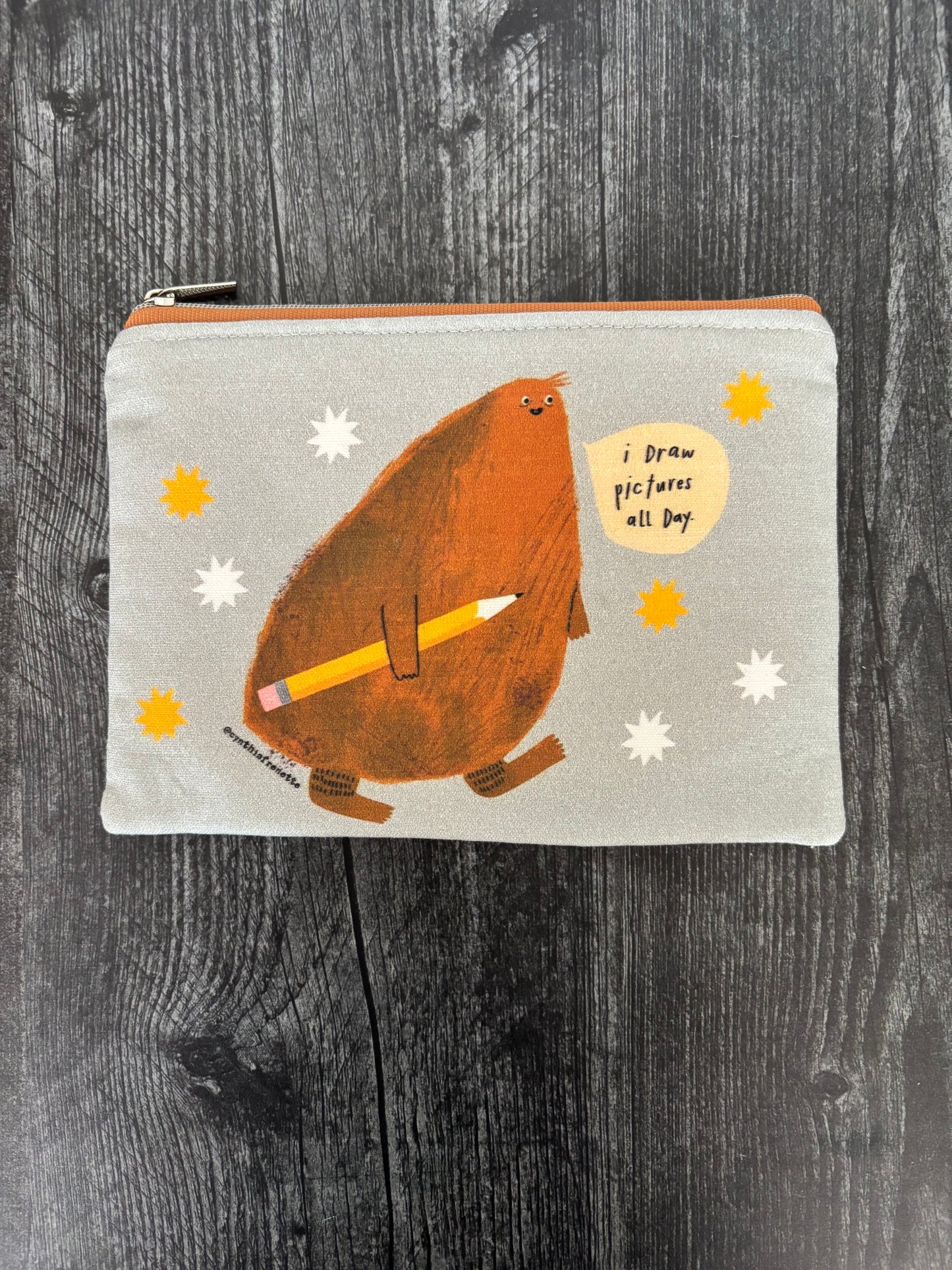 I Draw - Sweary Zippered Pouch (Medium Sized)