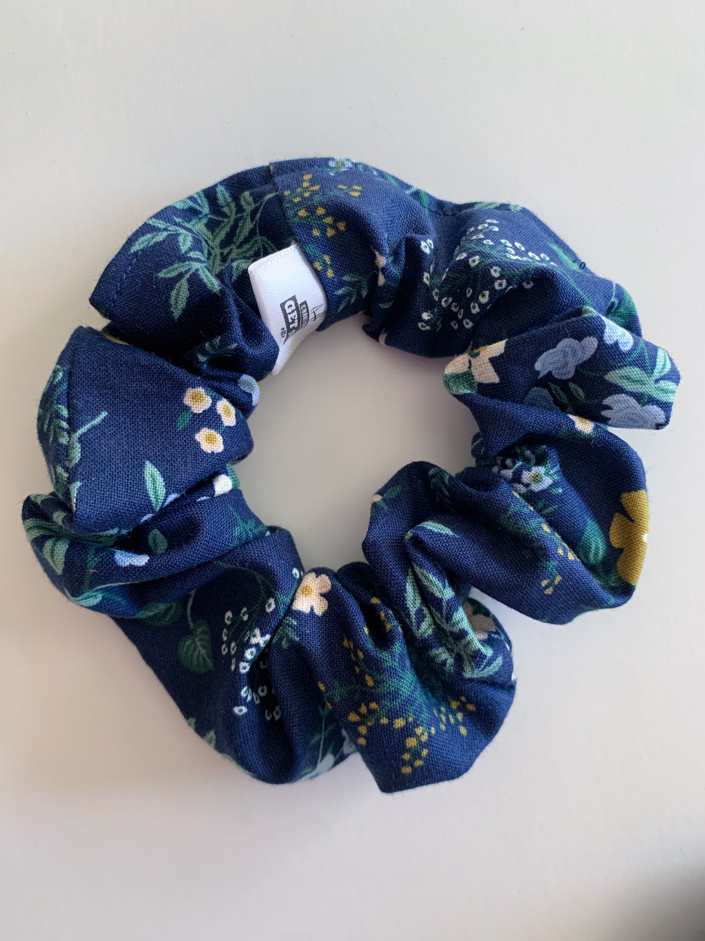 Hawthorne Navy - Cotton Scrunchie