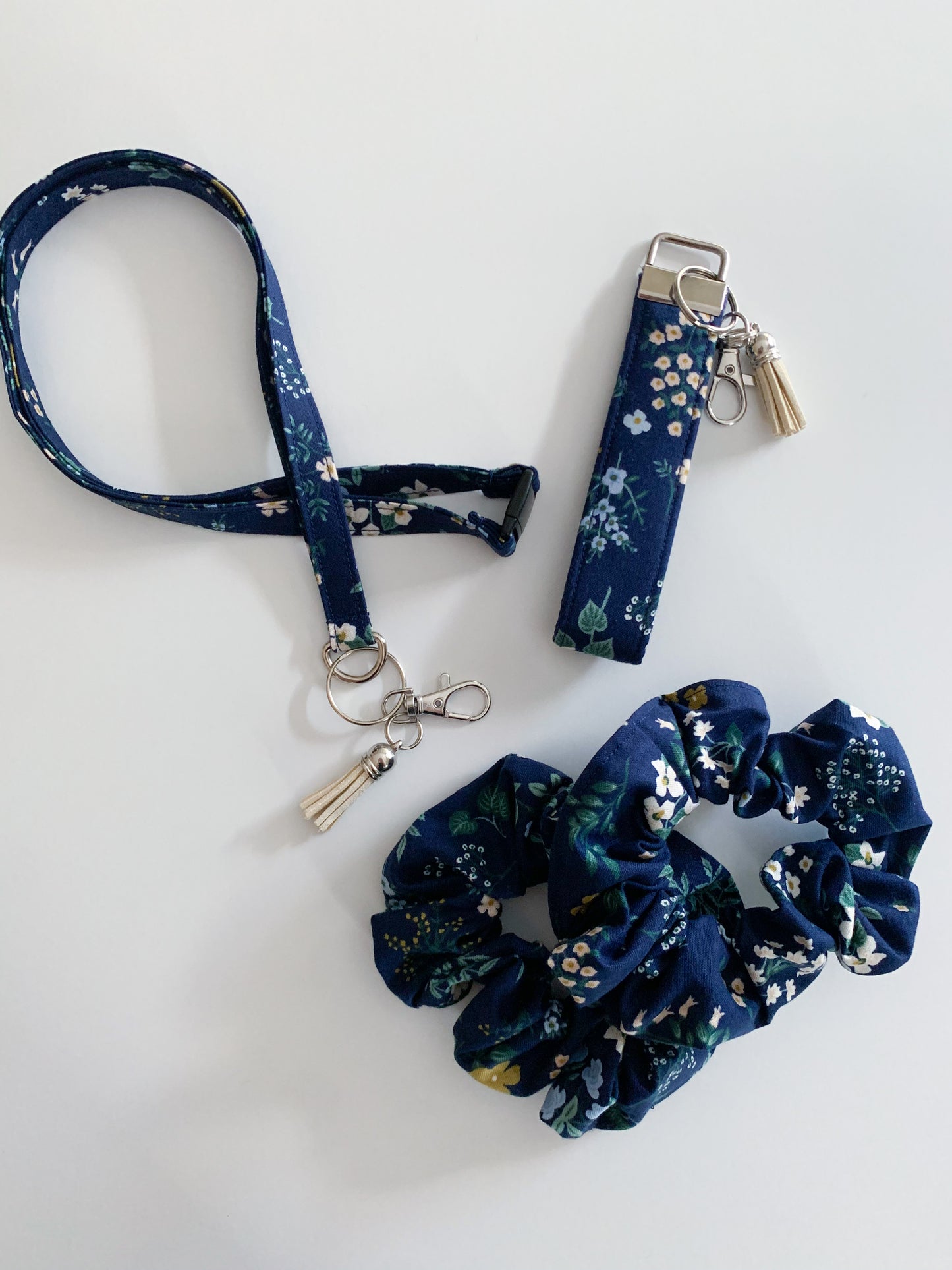 Hawthorne Navy - Cotton Scrunchie