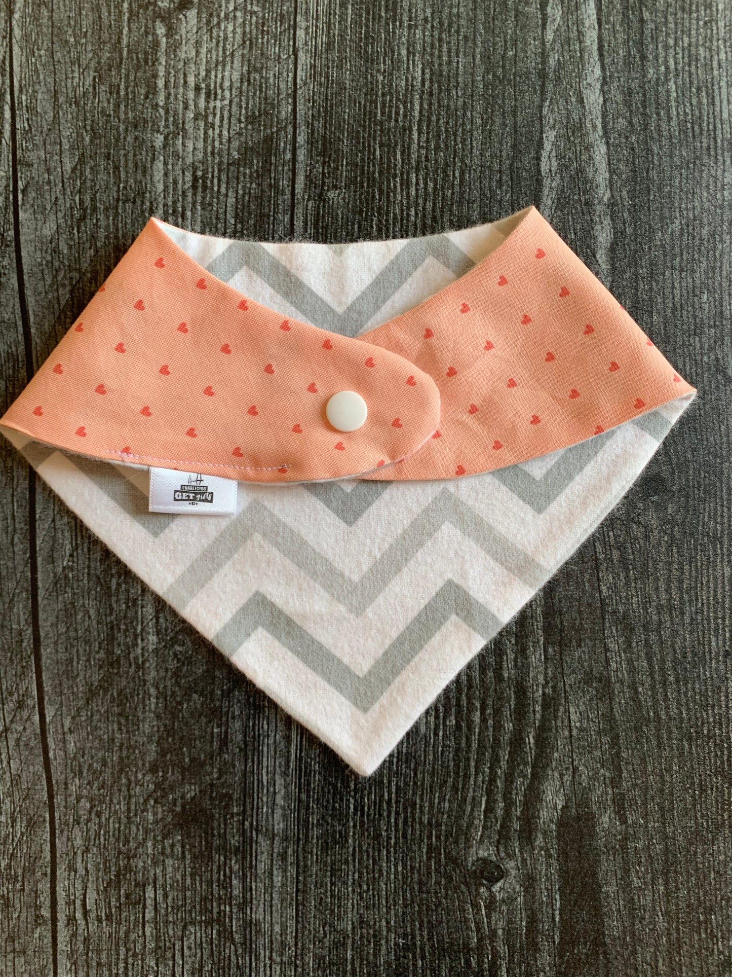 Hearts on Rose - Infant/Toddler Bandana Bib