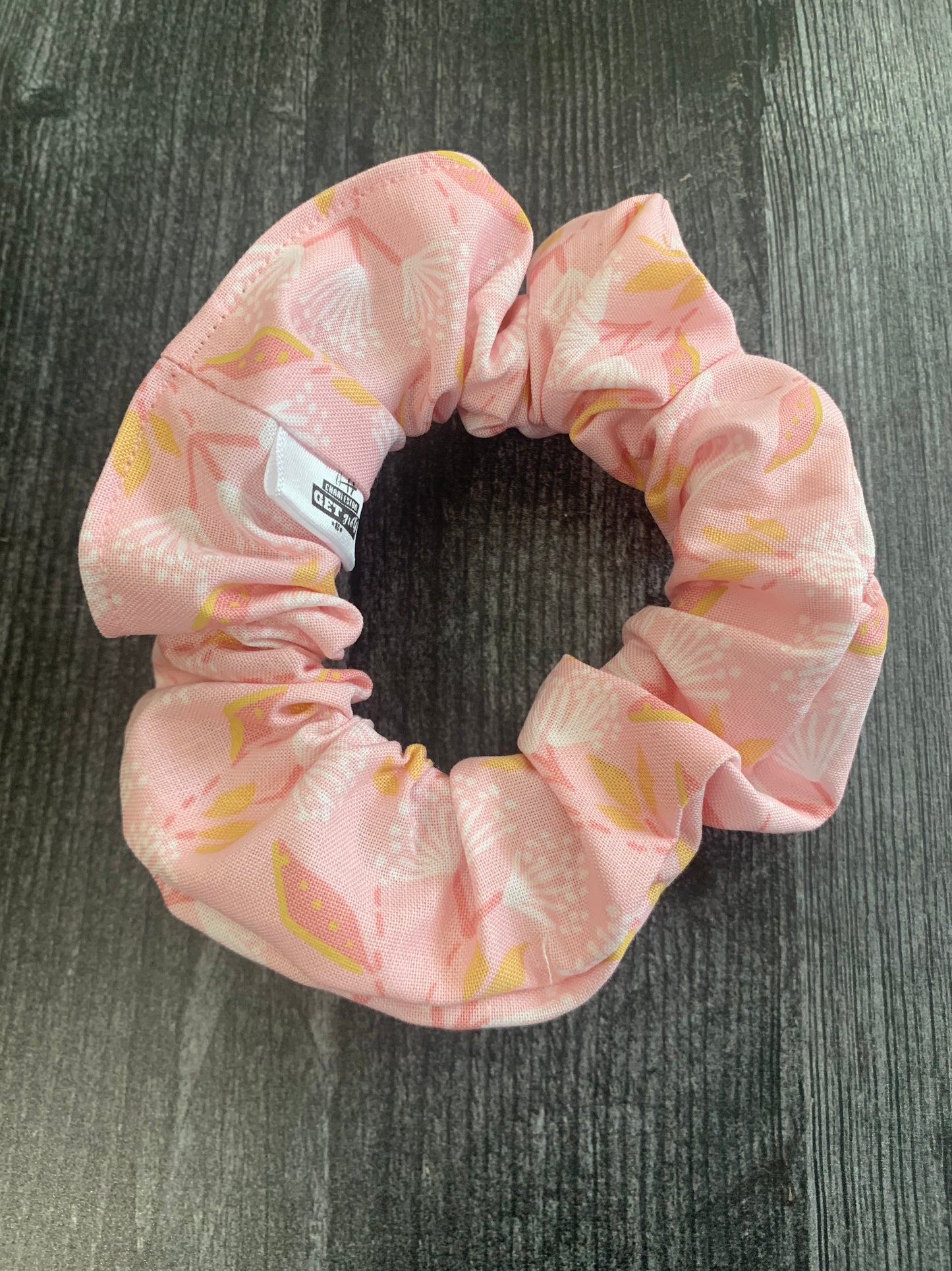 Ganesha Garden in Mystic Pink - Cotton Scrunchie