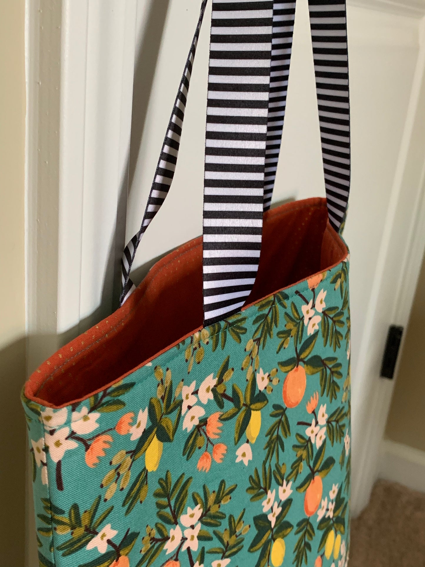 Citrus Floral Teal - Martes Tote