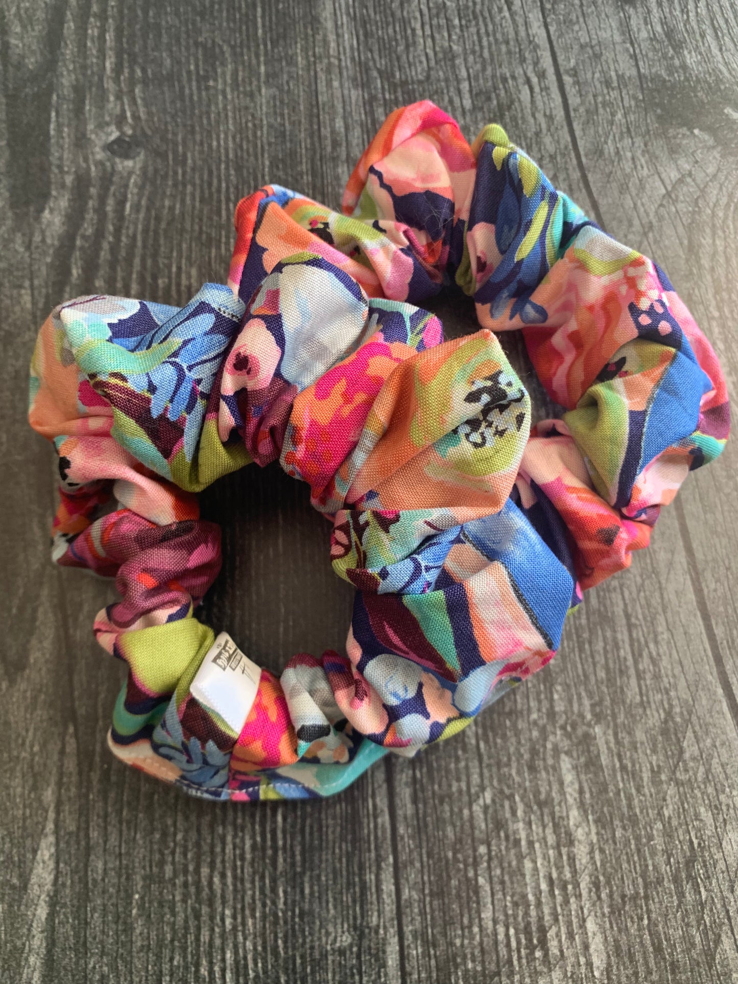 Blissful Blooms in Navy - Cotton Scrunchie