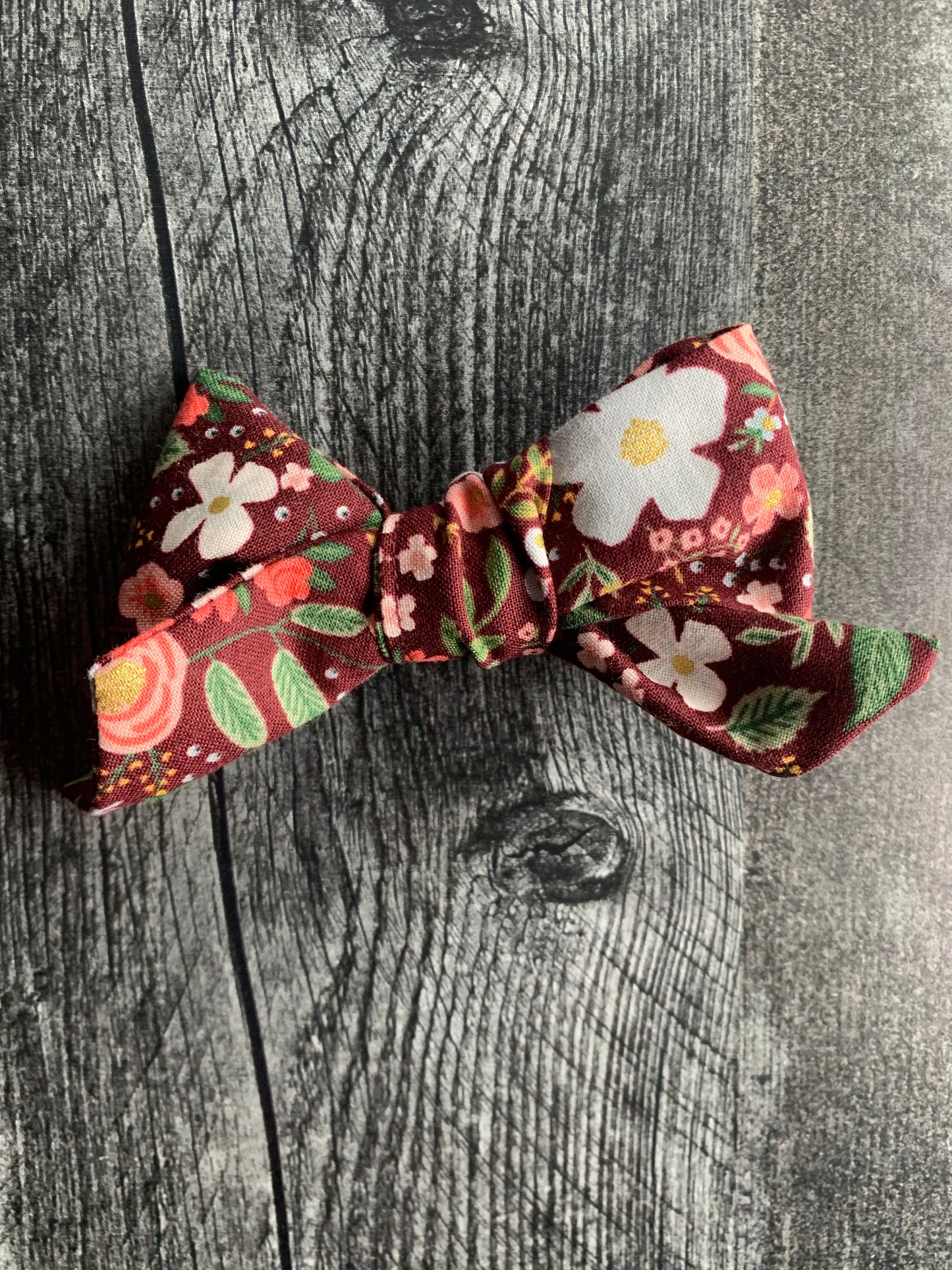 Wild Rose in Burgundy - Hair Bows