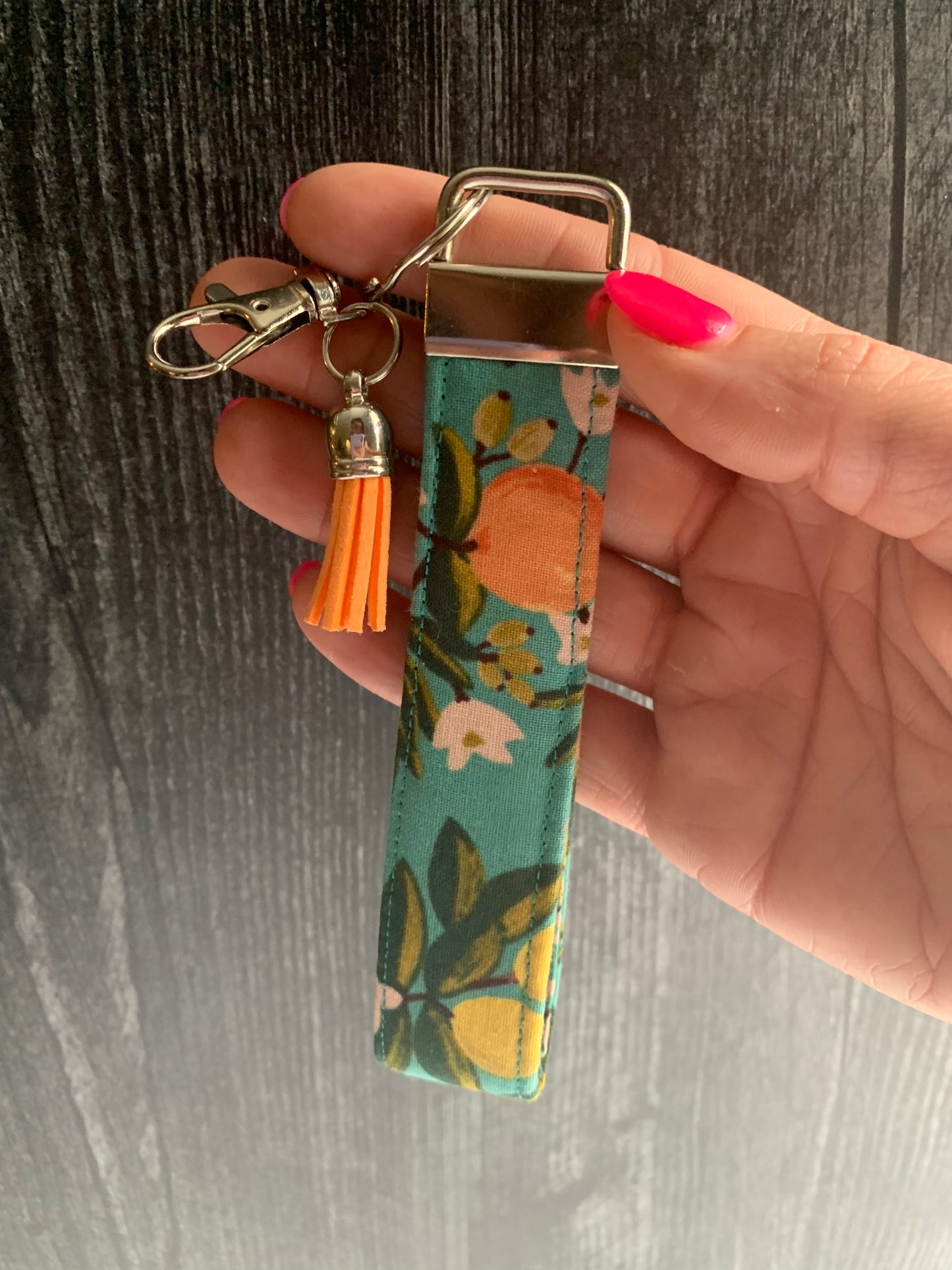 Citrus Floral Teal - Keychain
