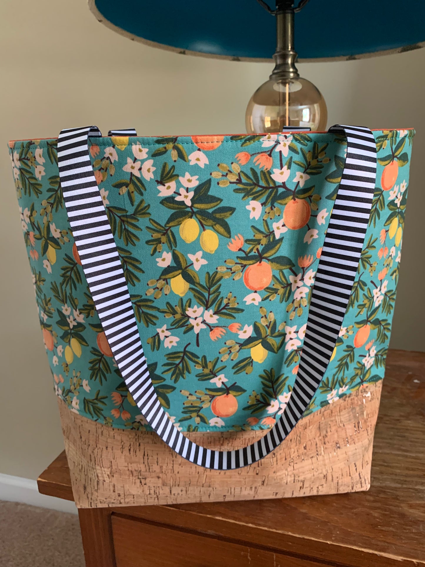 Citrus Floral Teal - Martes Tote